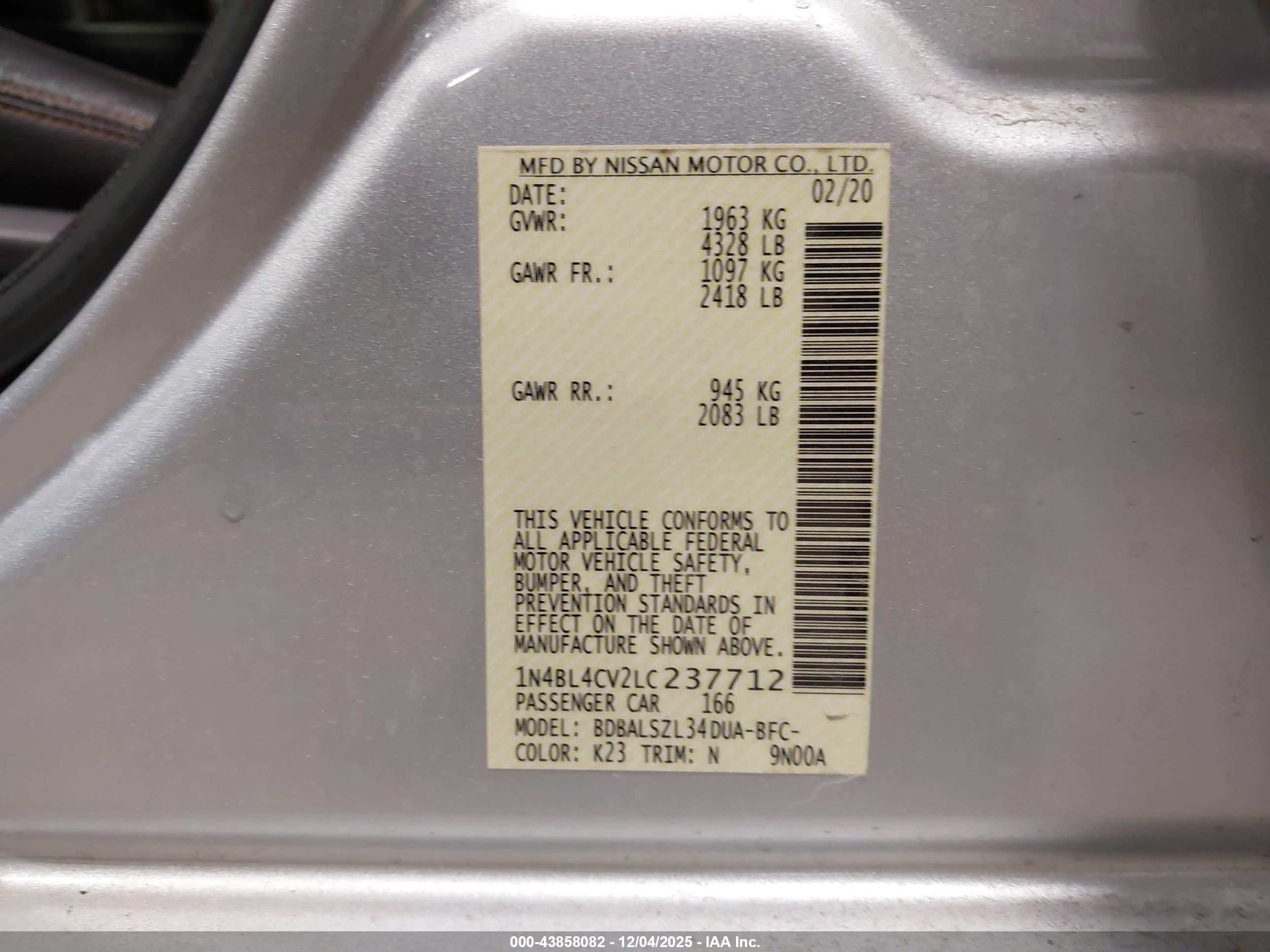NISSAN ALTIMA image 9