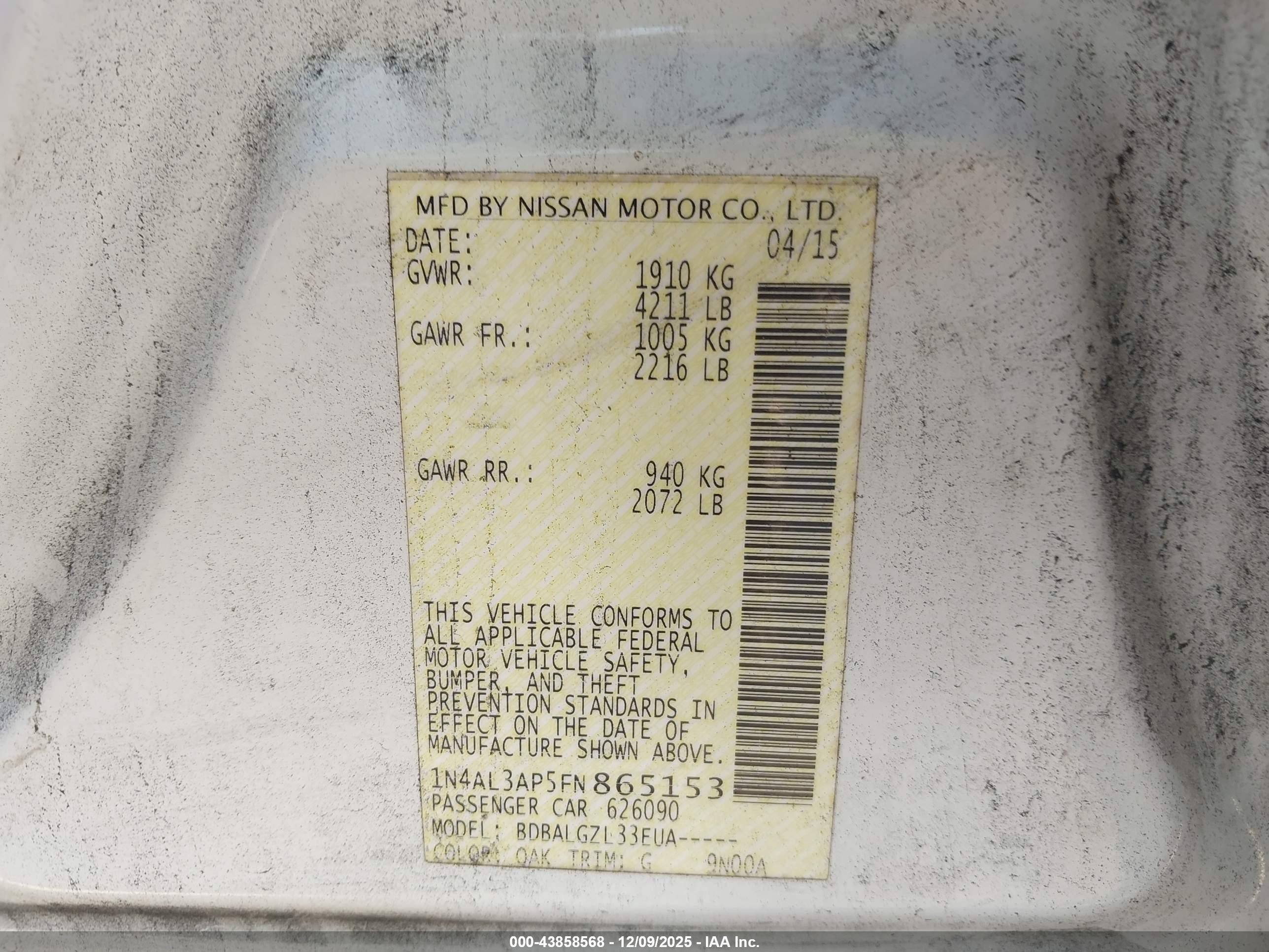 NISSAN ALTIMA image 9