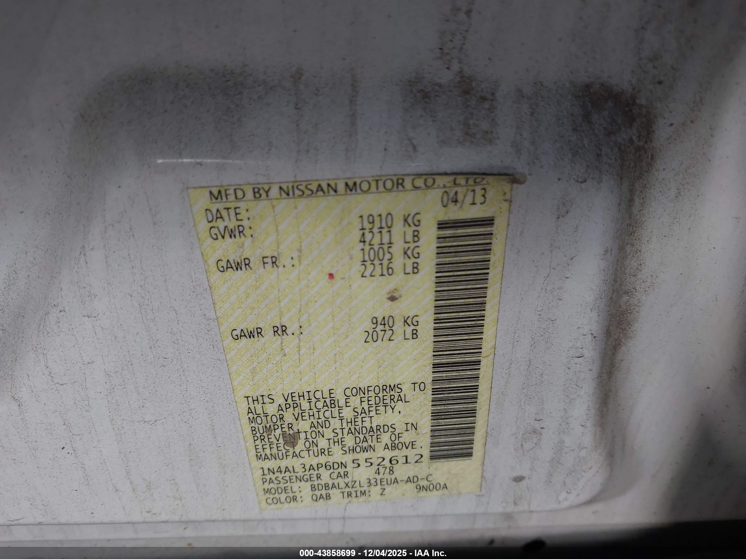 NISSAN ALTIMA image 9