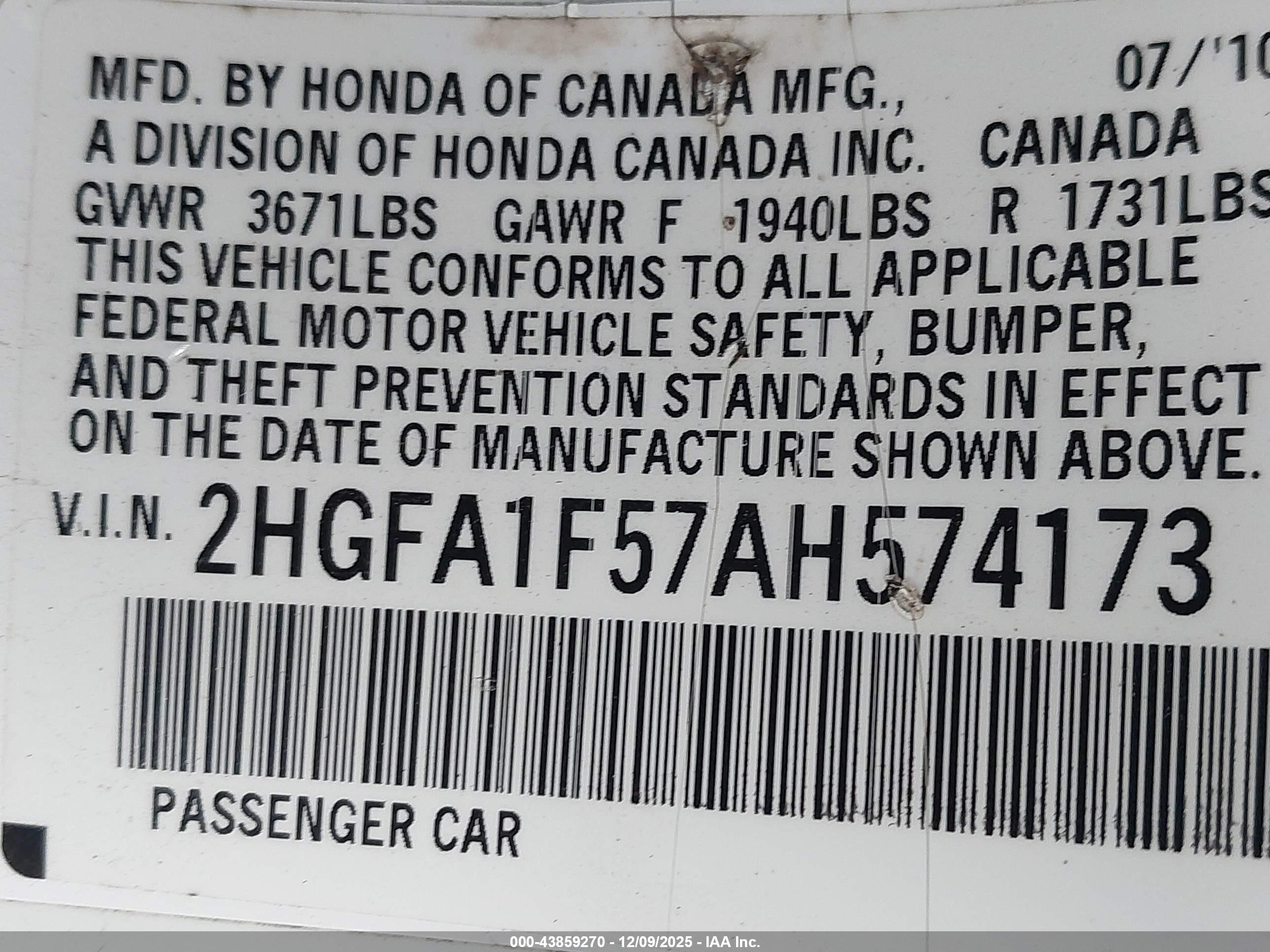 HONDA CIVIC image 9