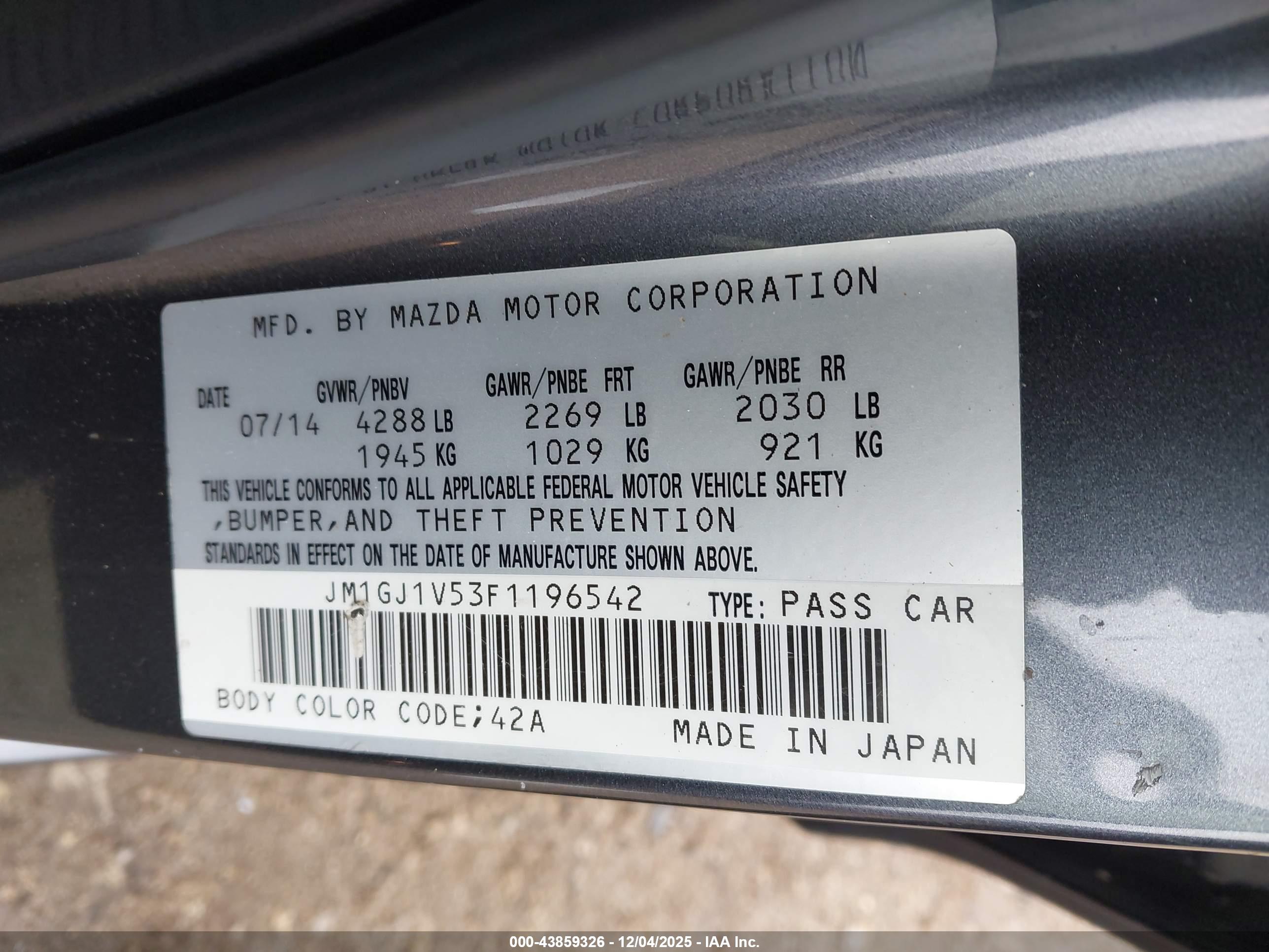 MAZDA MAZDA6 image 9