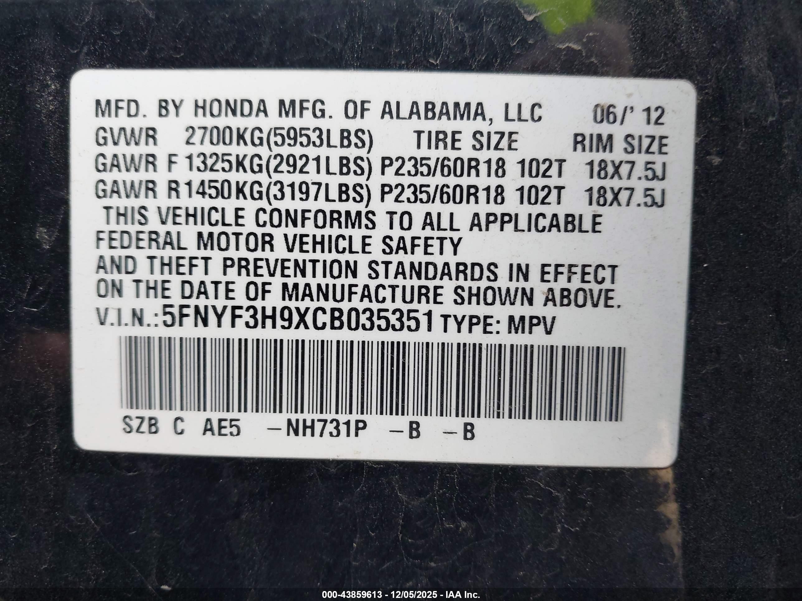 HONDA PILOT image 9