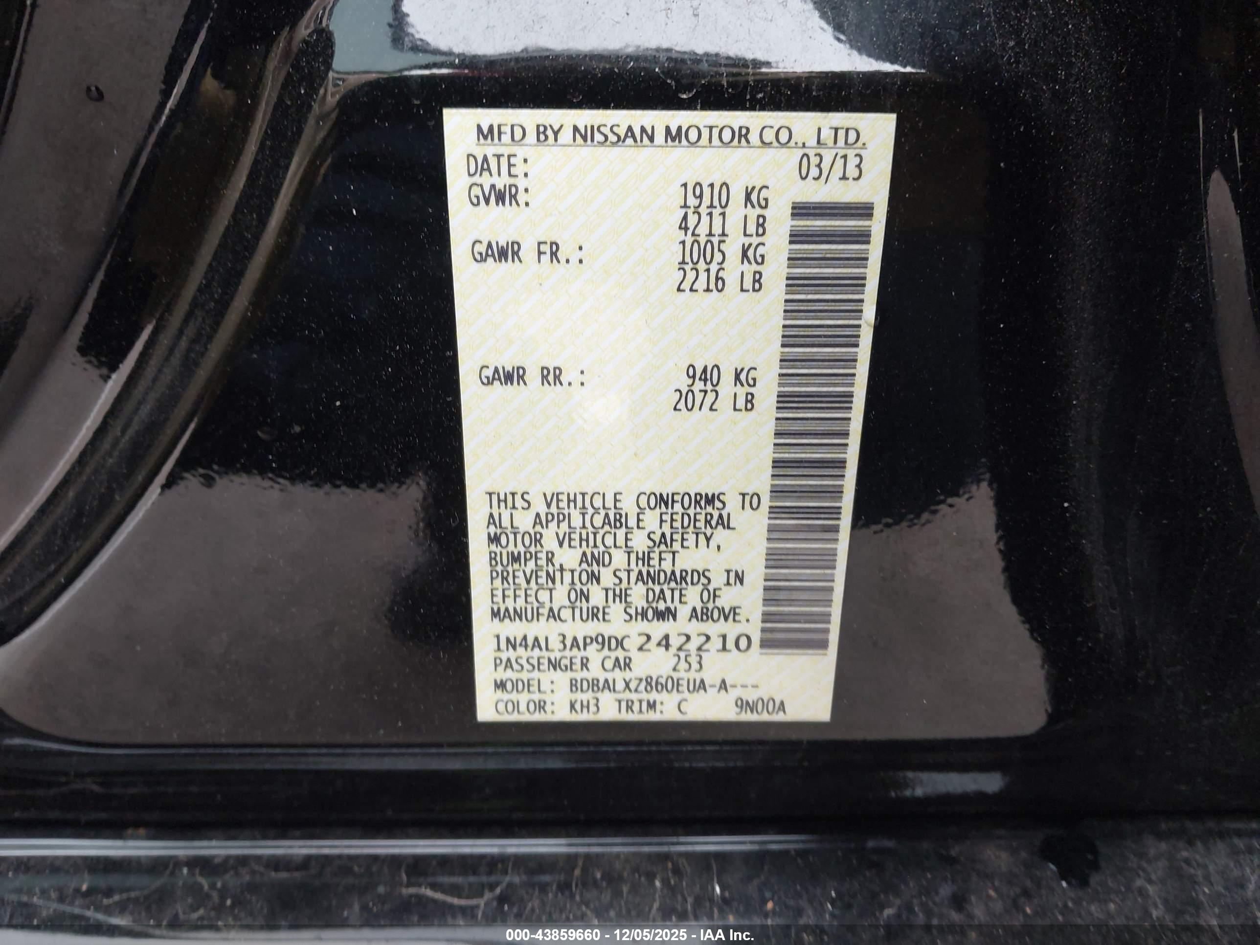 NISSAN ALTIMA image 9
