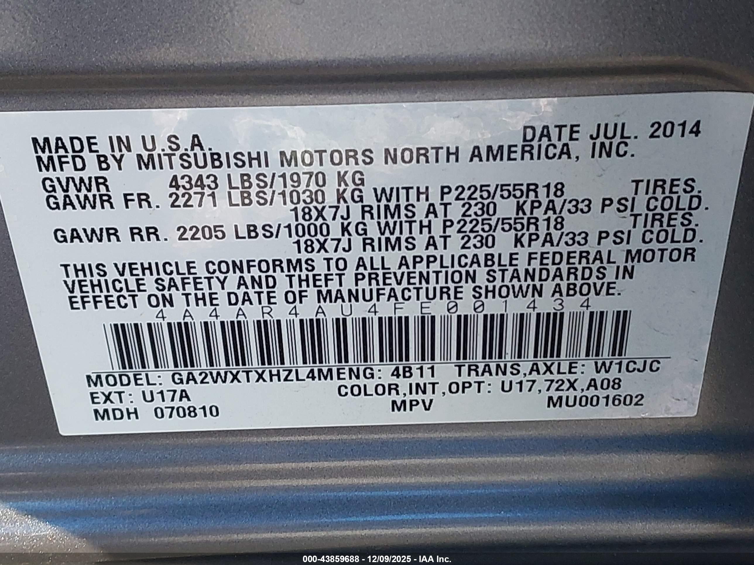 MITSUBISHI OUTLANDER image 9