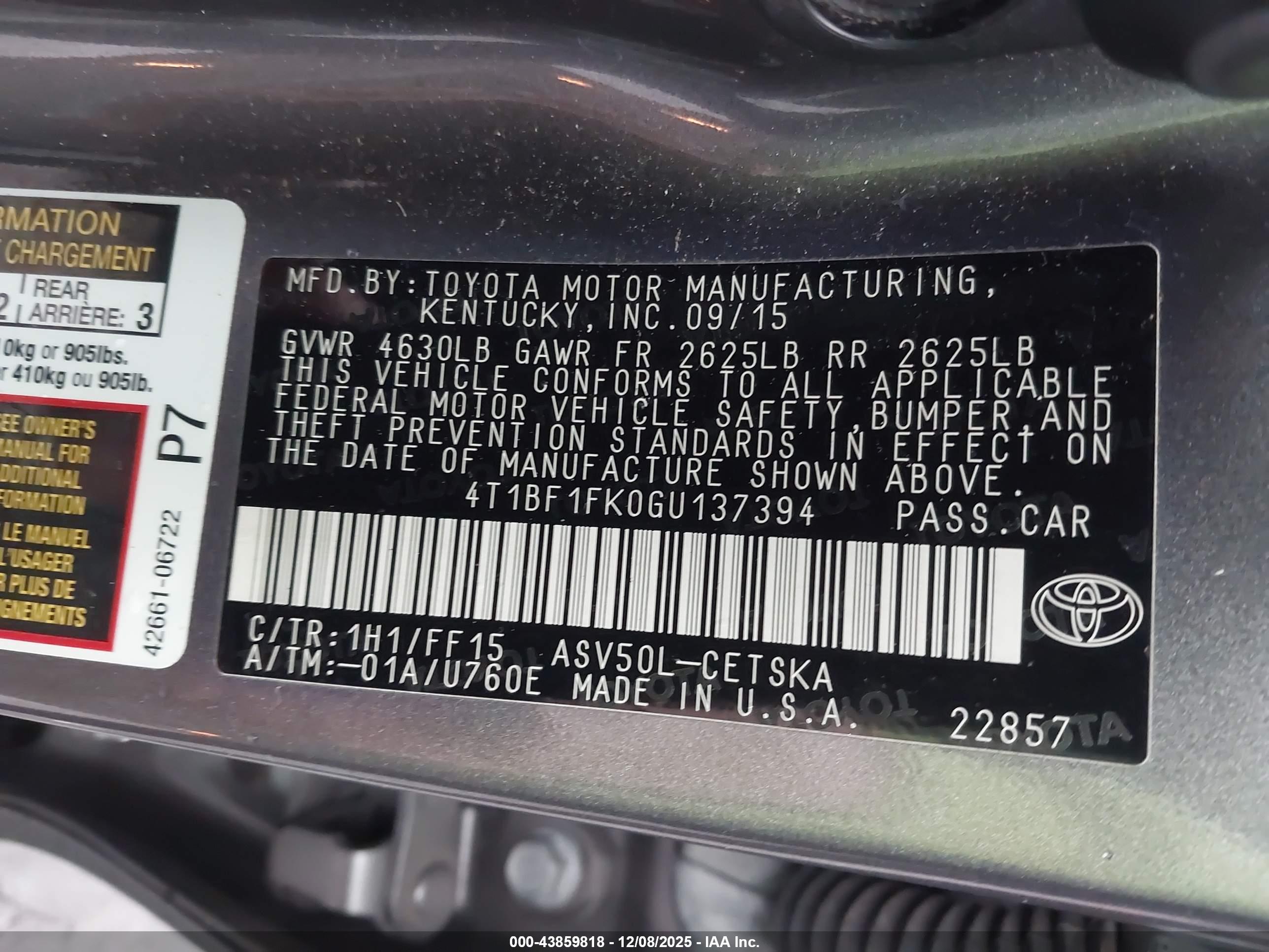 TOYOTA CAMRY image 9