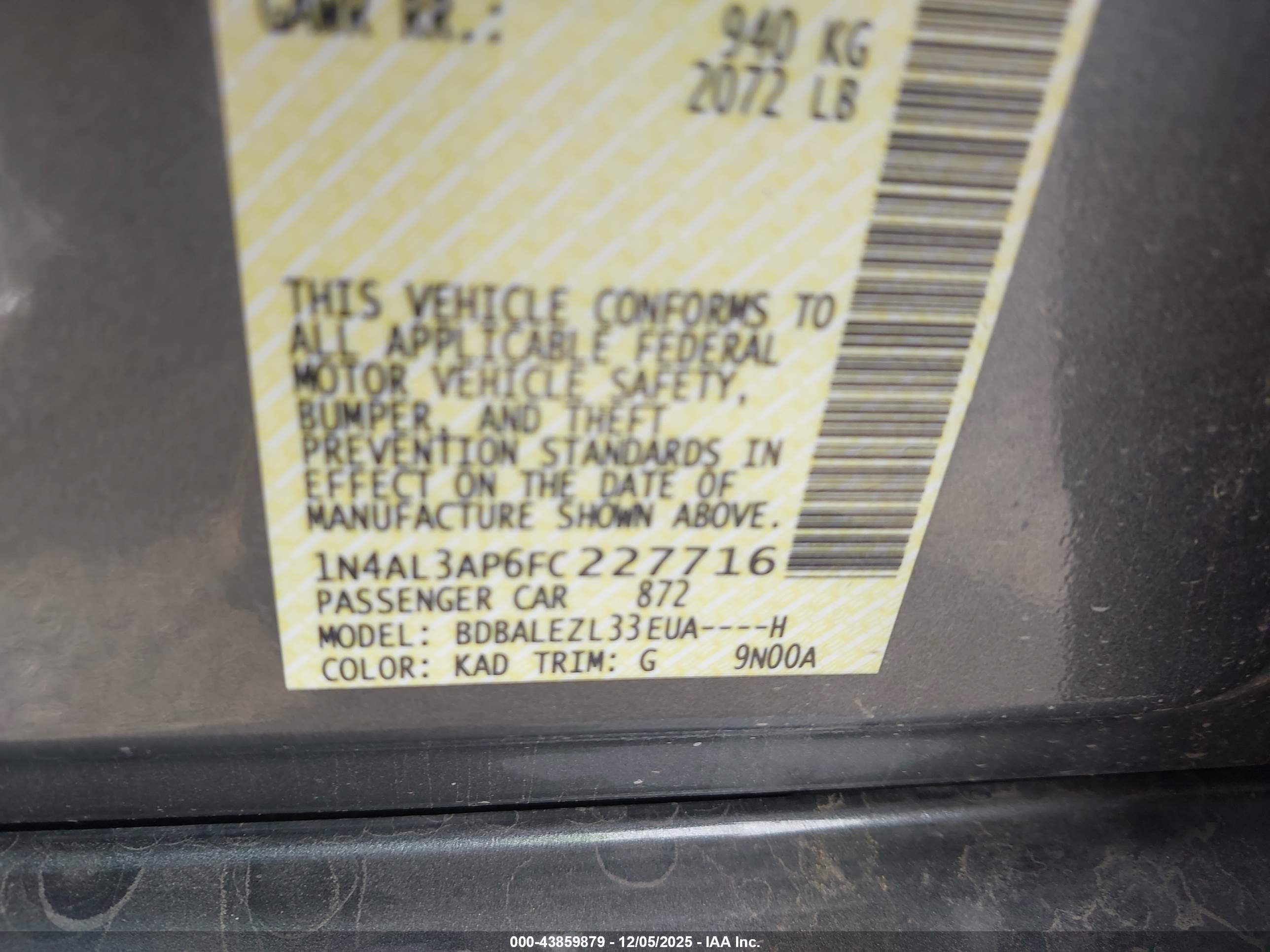 NISSAN ALTIMA image 9
