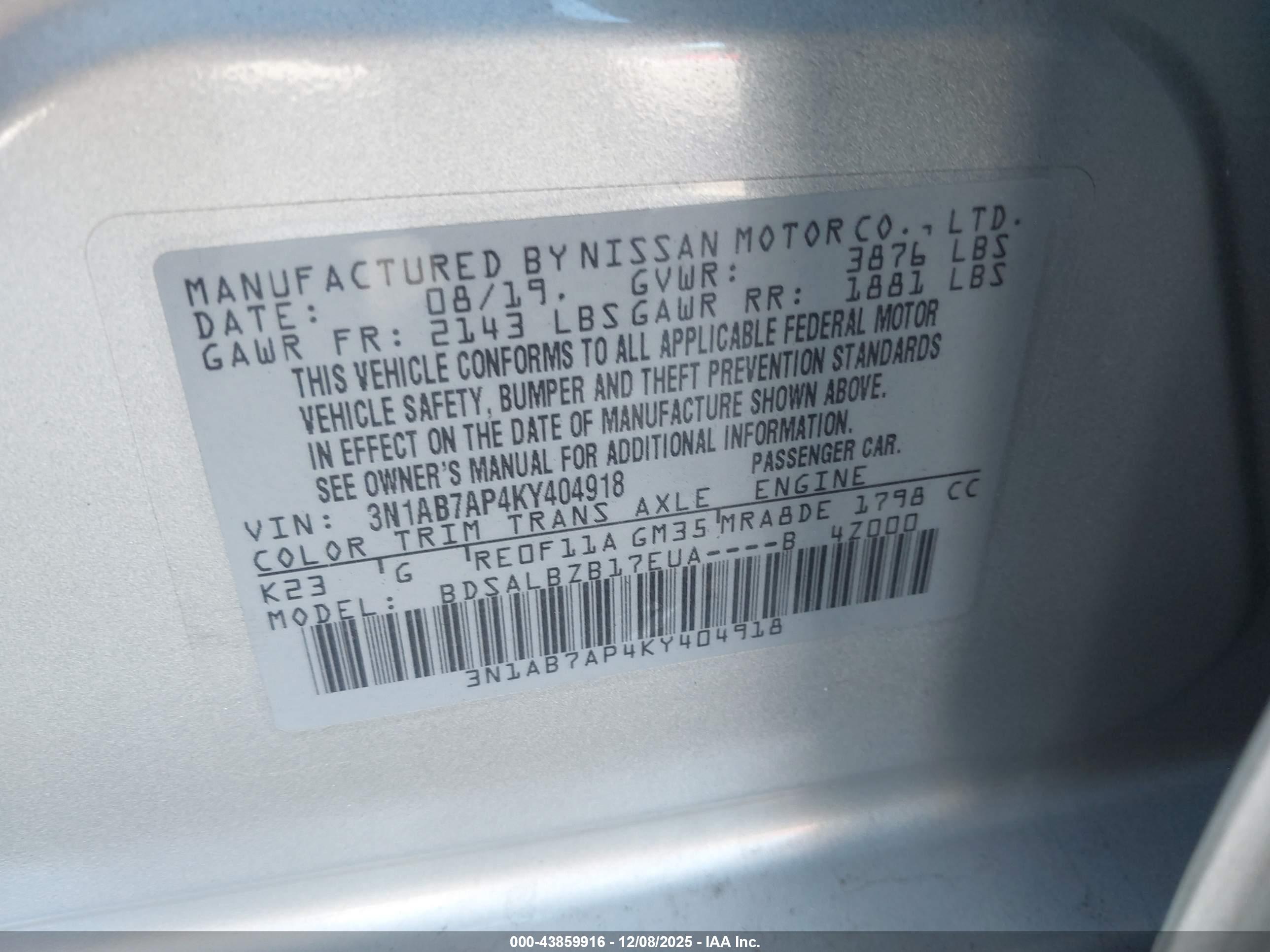 NISSAN SENTRA image 9