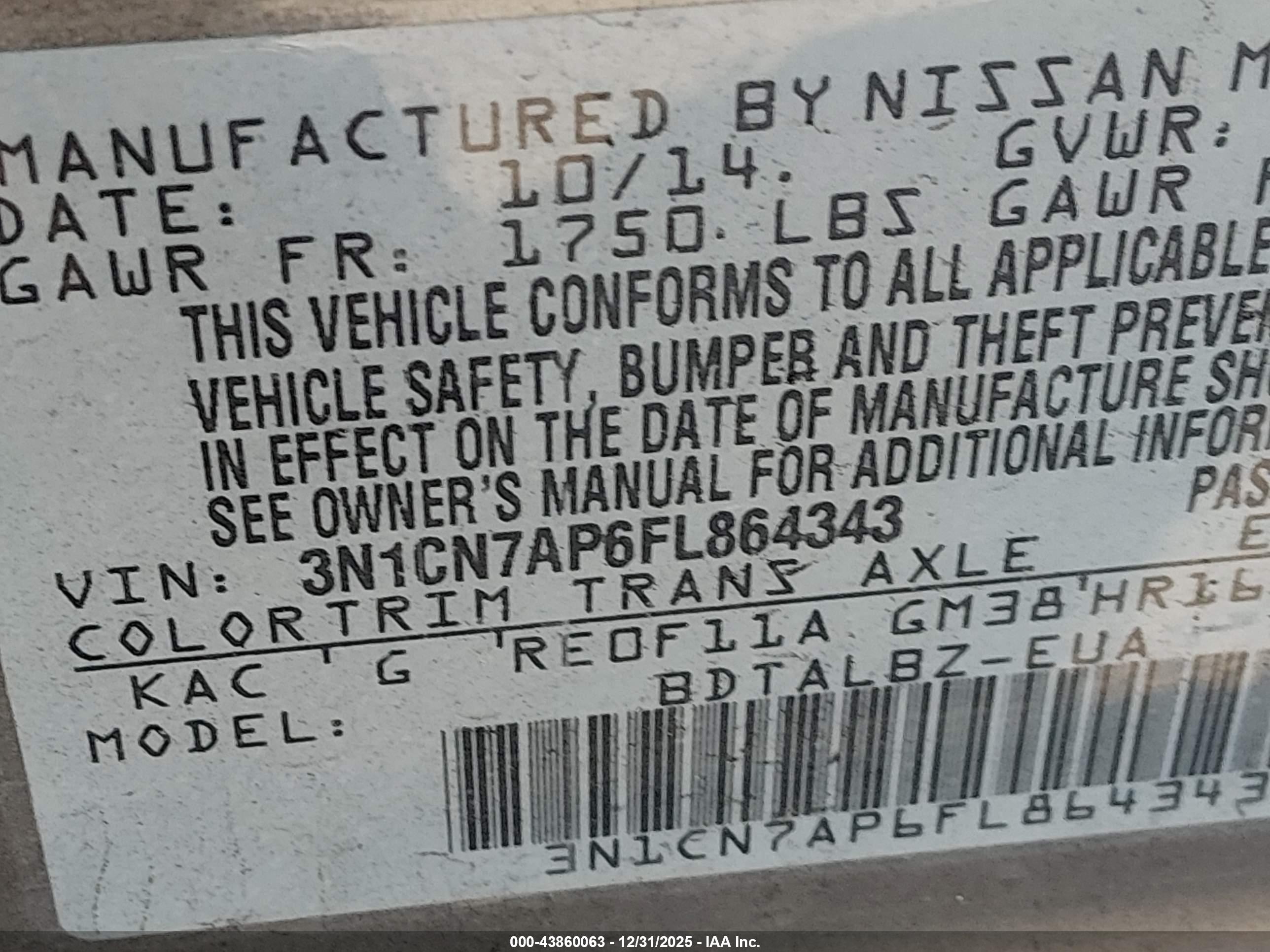 NISSAN VERSA image 9