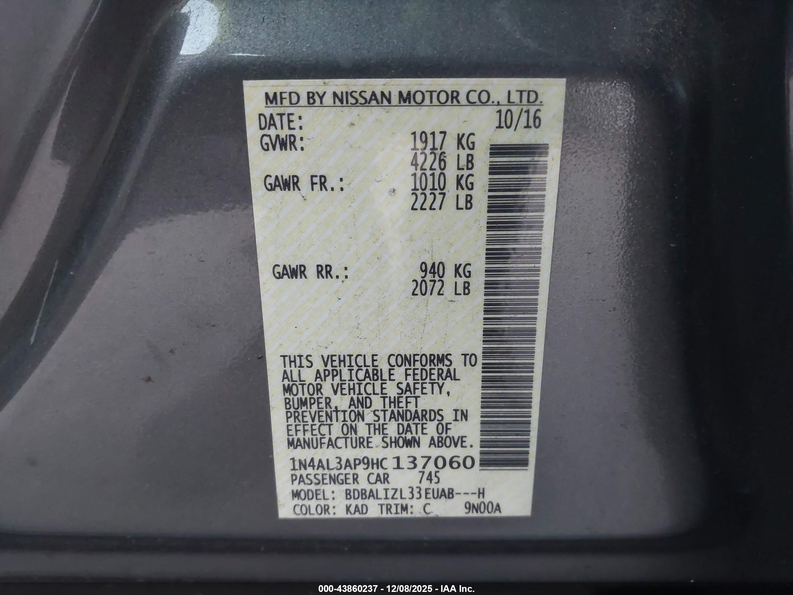 NISSAN ALTIMA image 9