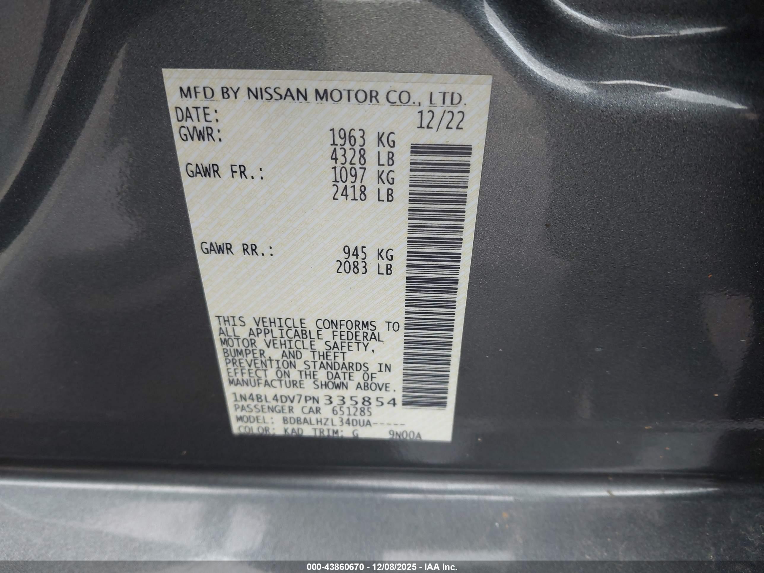 NISSAN ALTIMA image 9