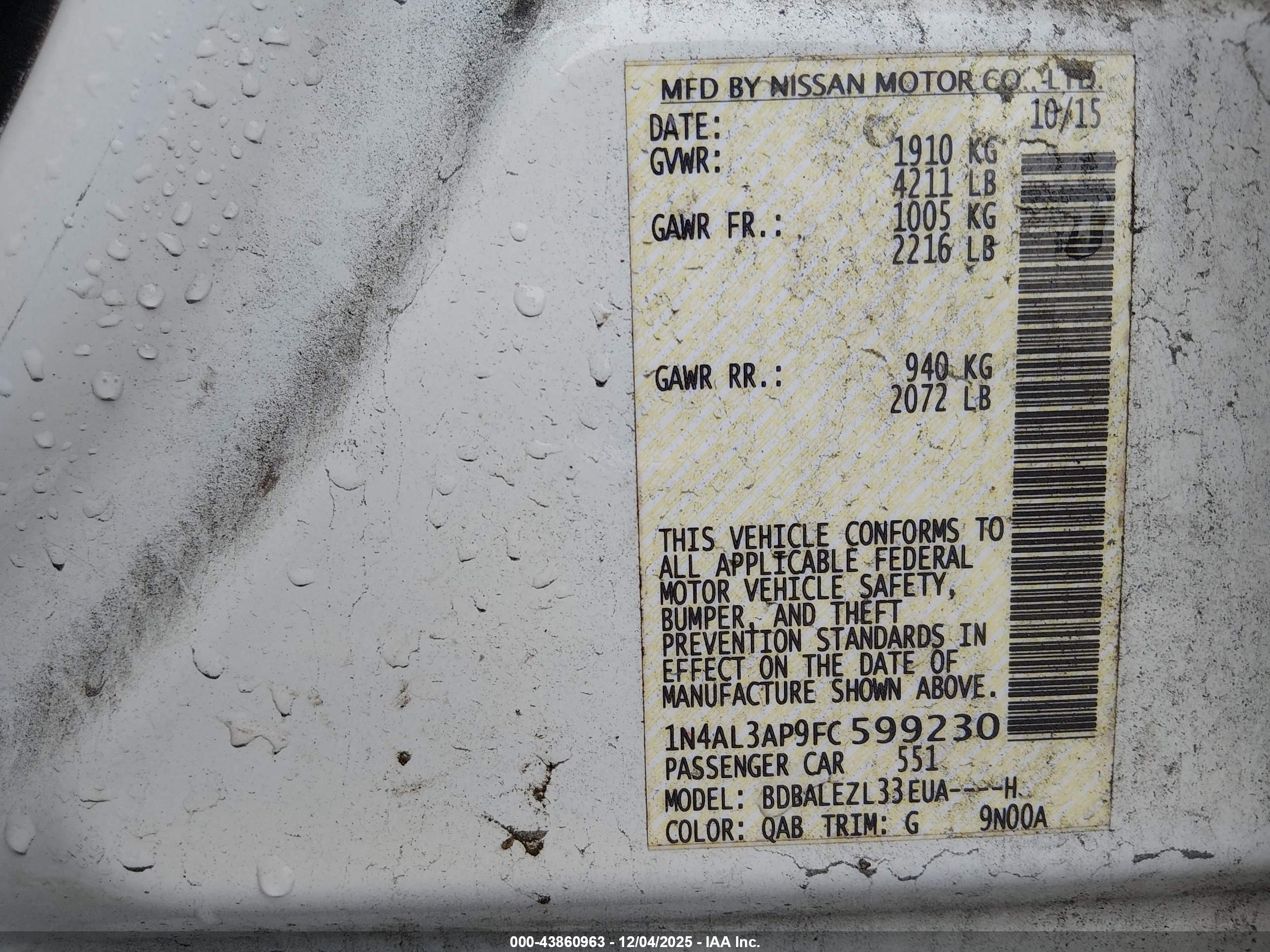 NISSAN ALTIMA image 9