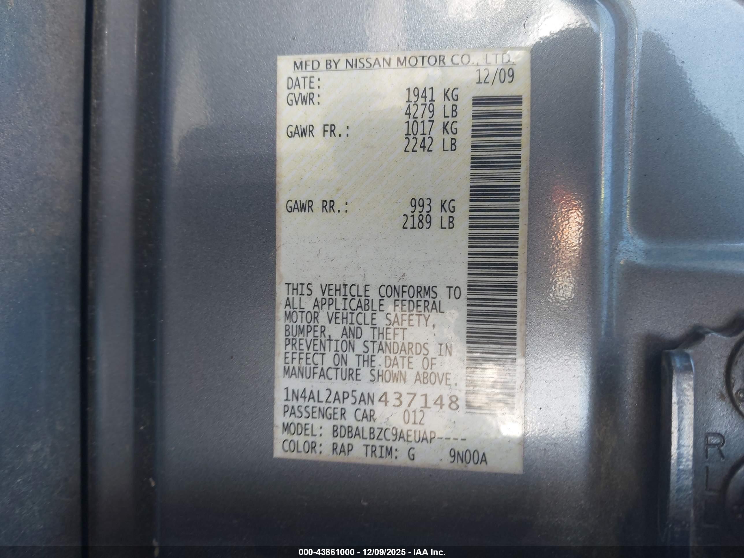 NISSAN ALTIMA image 9