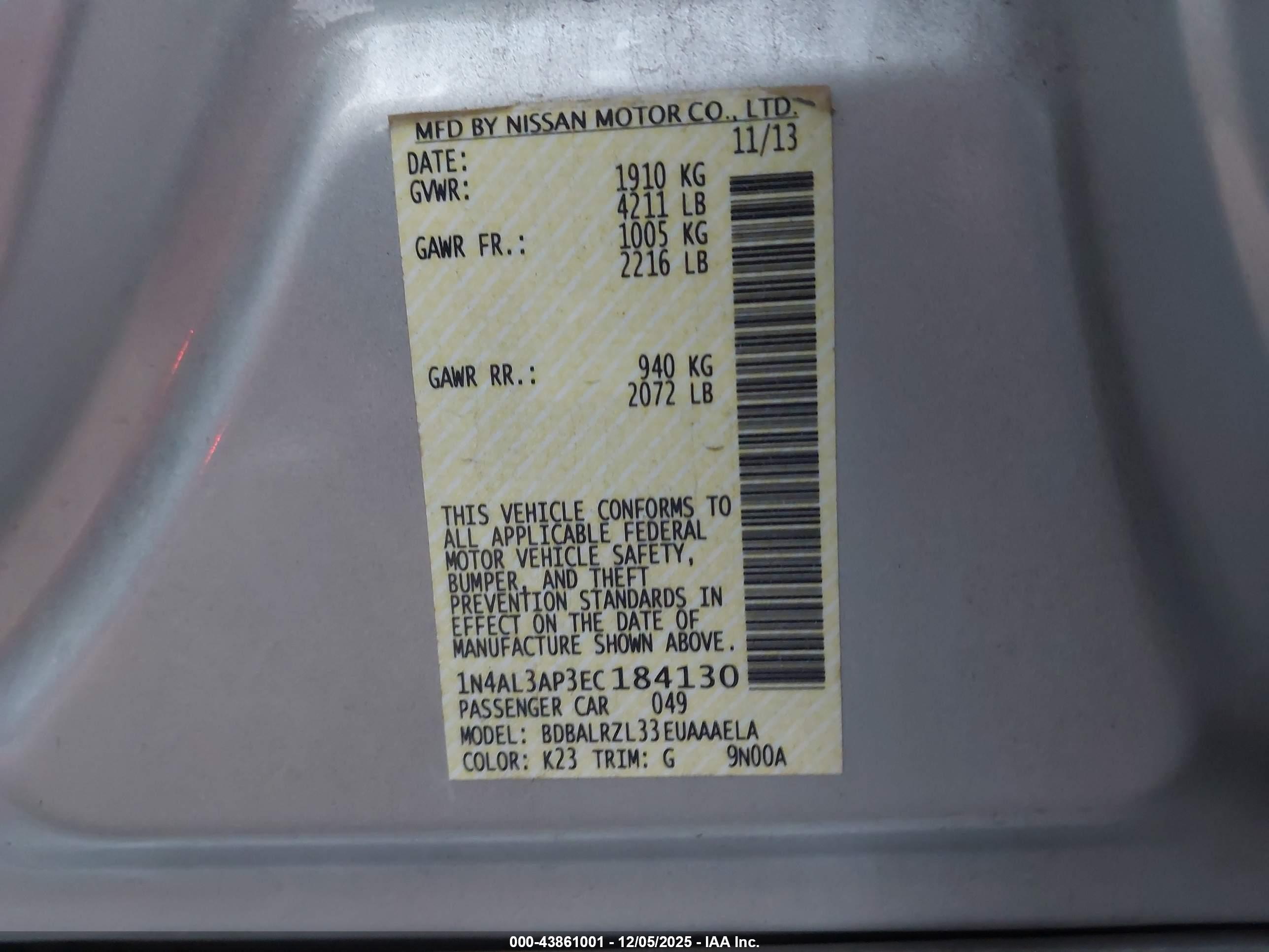 NISSAN ALTIMA image 9