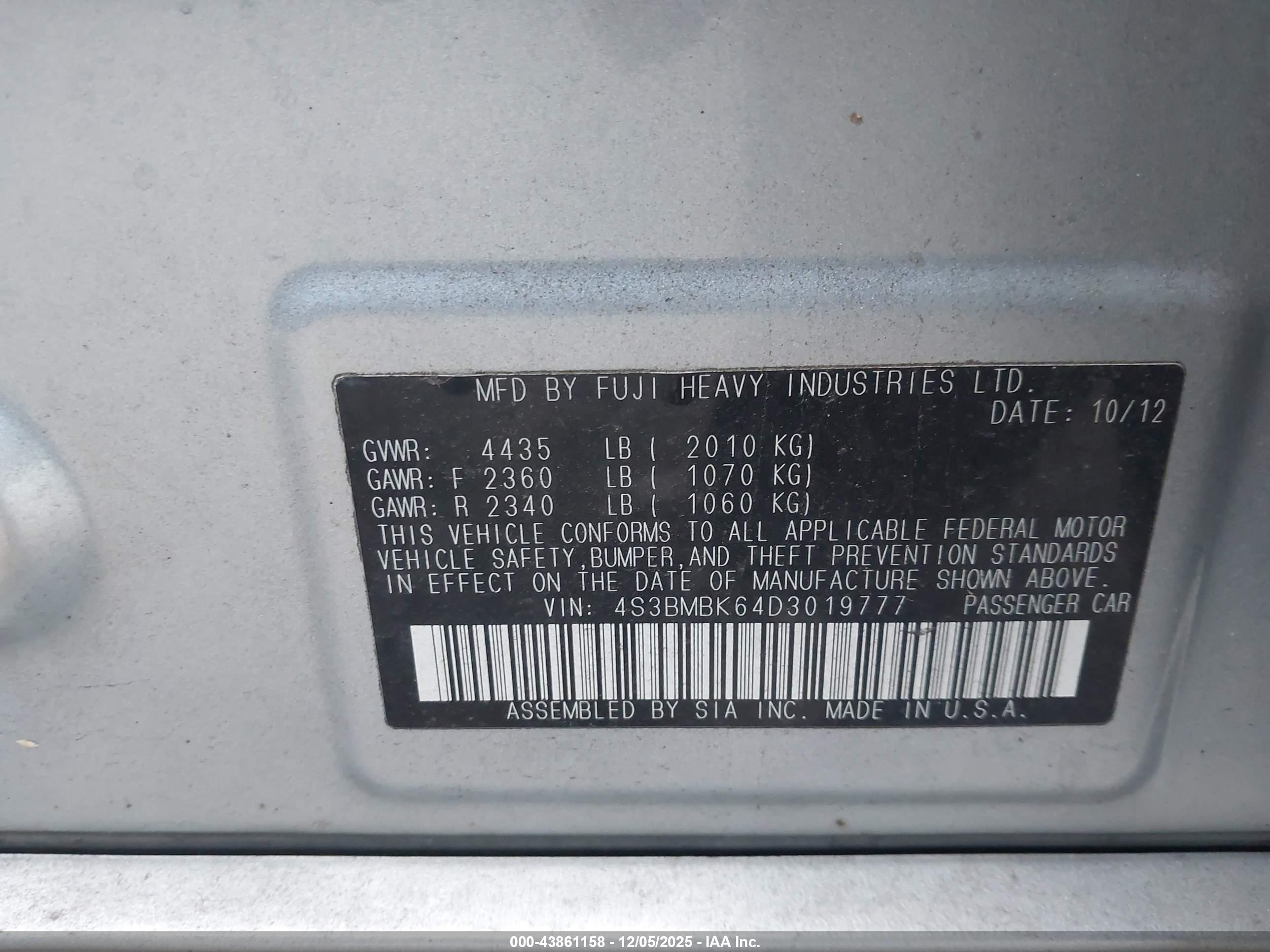 SUBARU LEGACY image 9