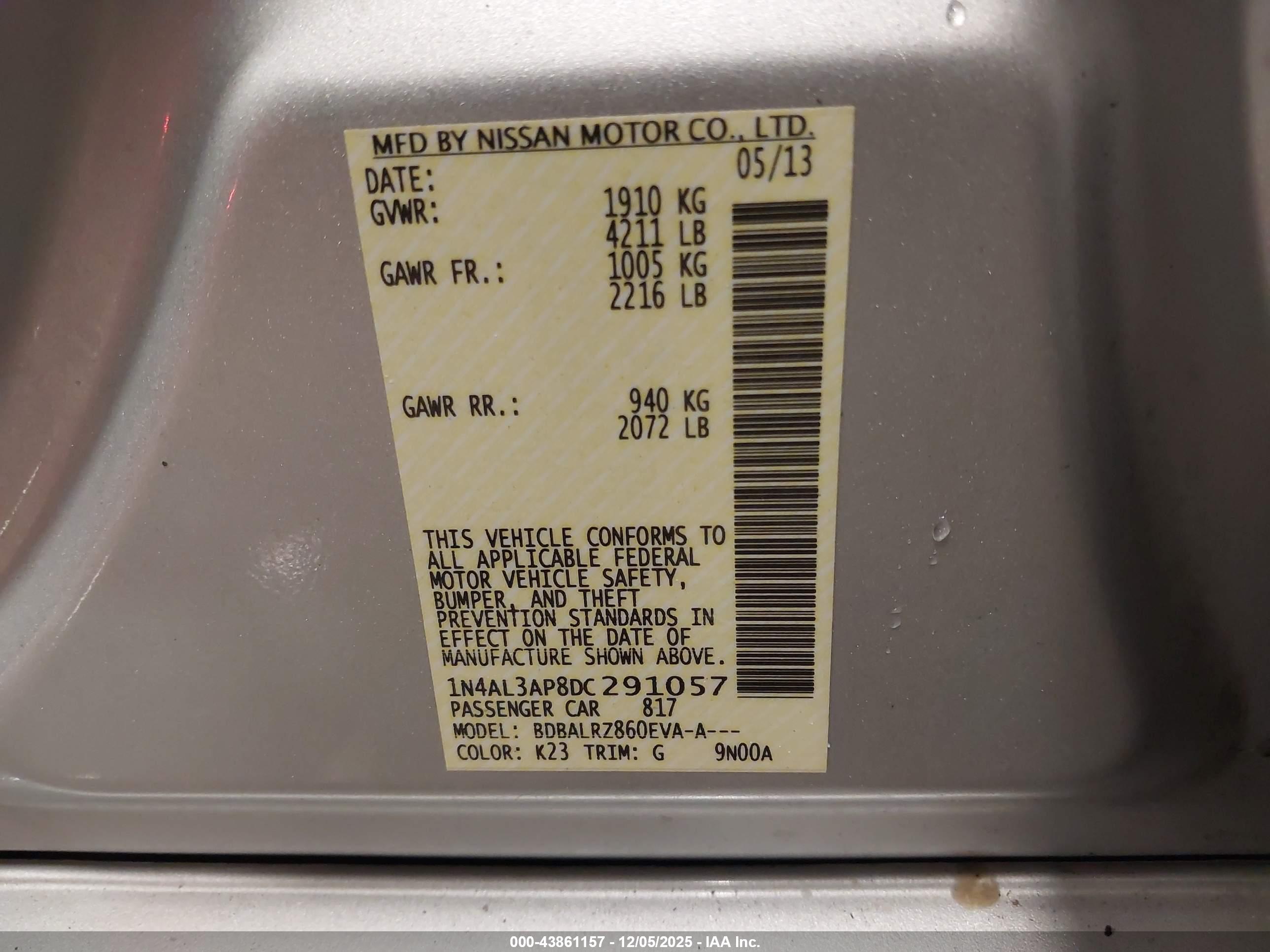 NISSAN ALTIMA image 9
