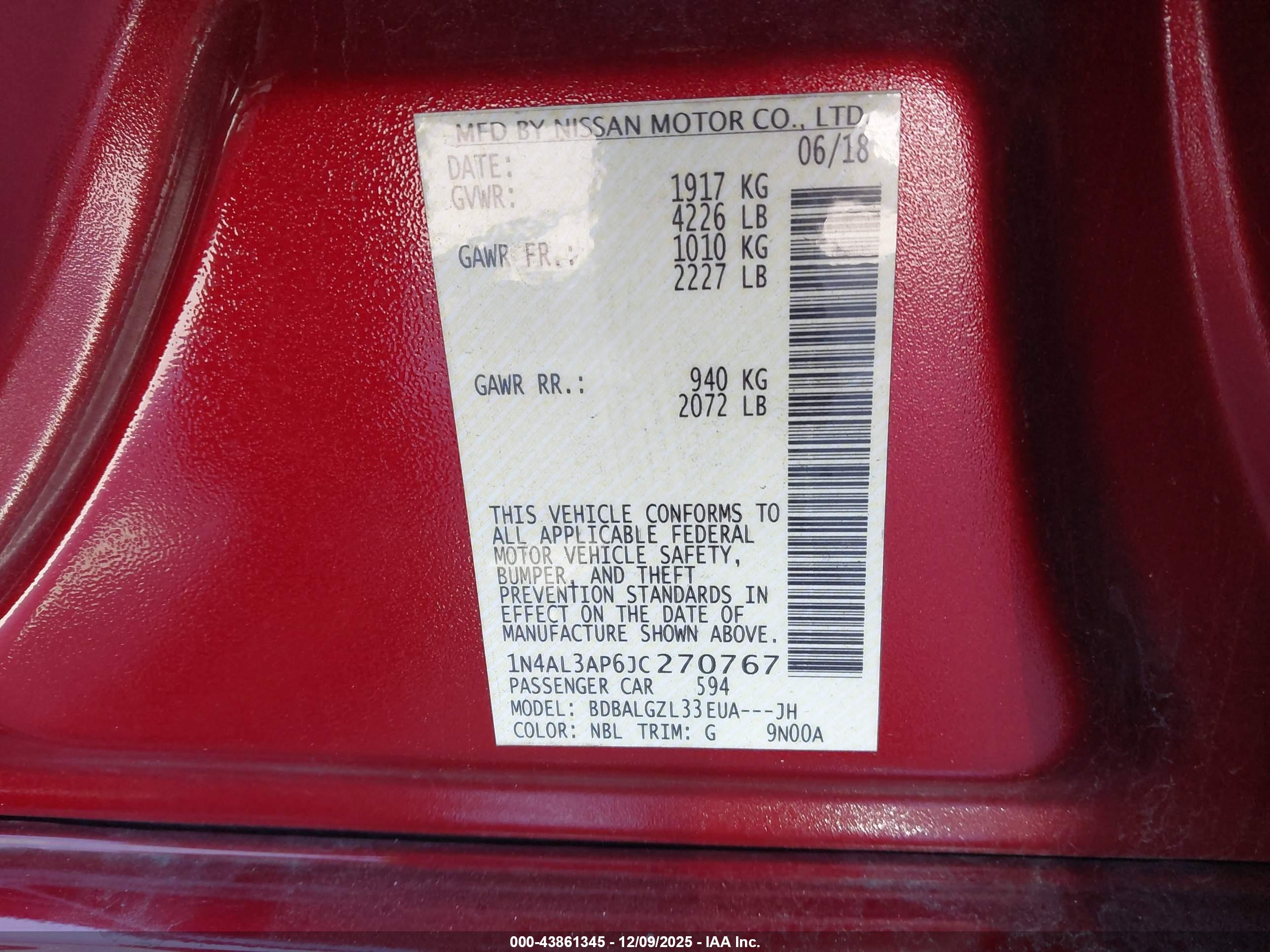 NISSAN ALTIMA image 9