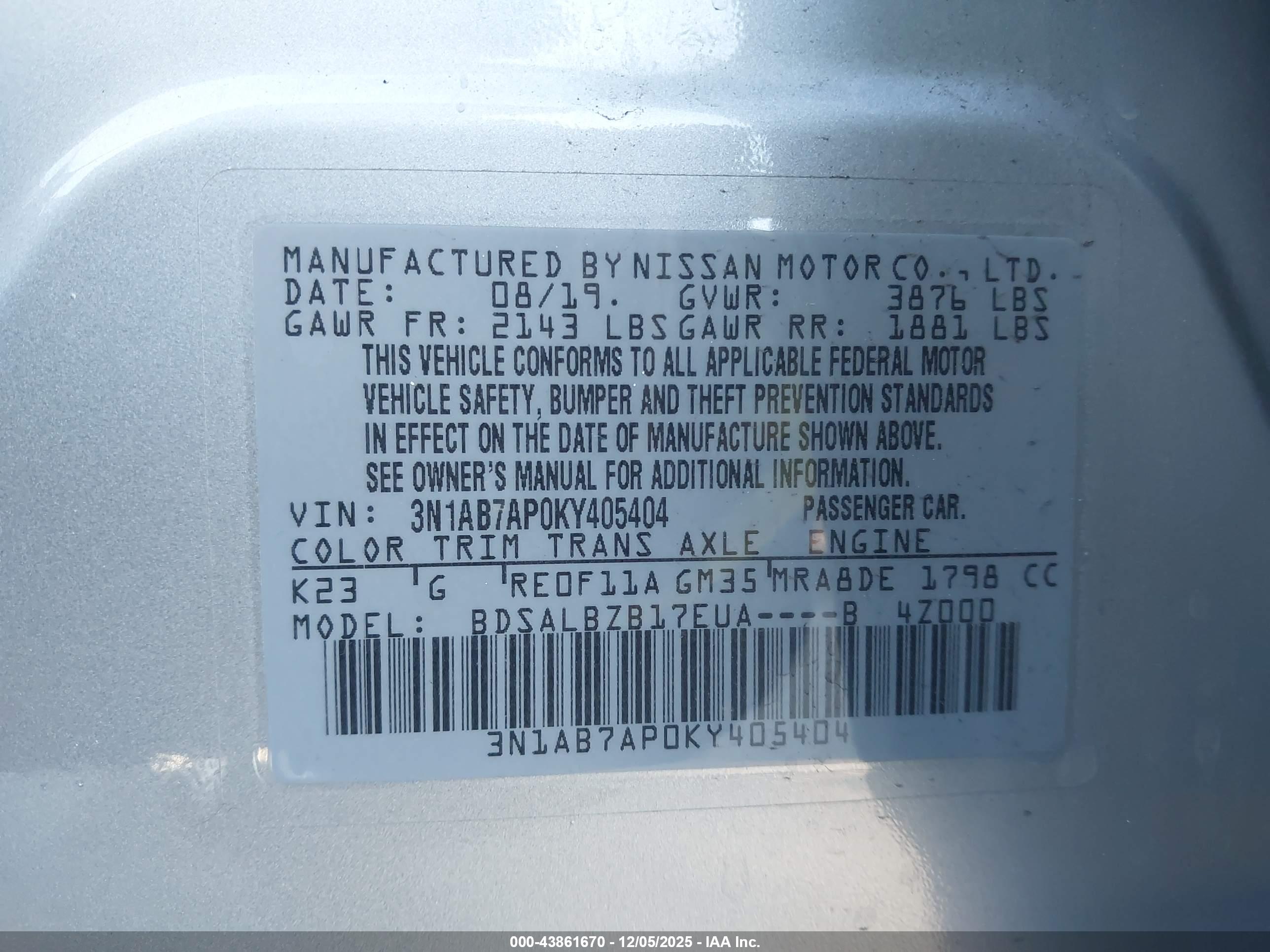 NISSAN SENTRA image 9