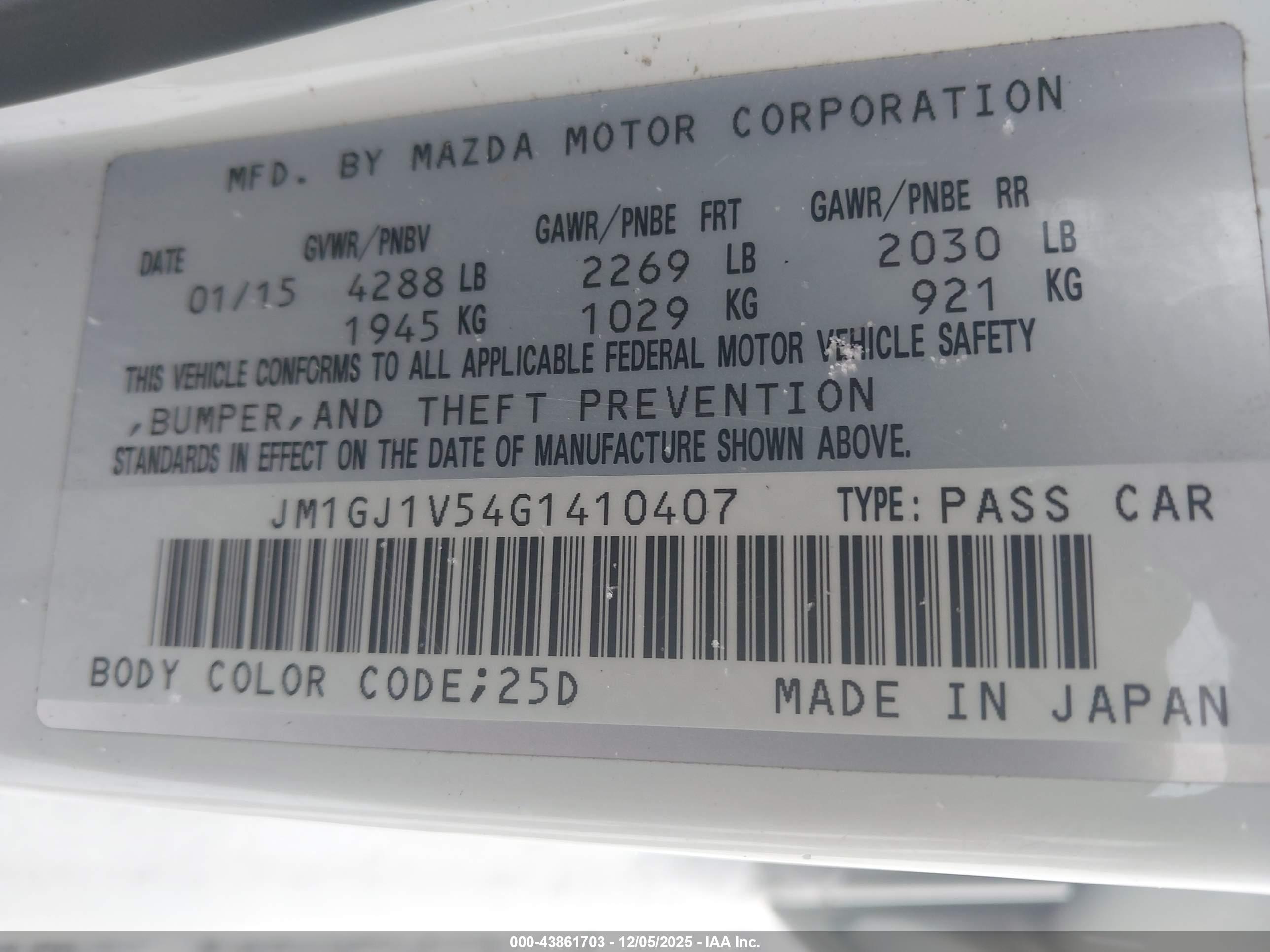 MAZDA MAZDA6 image 9