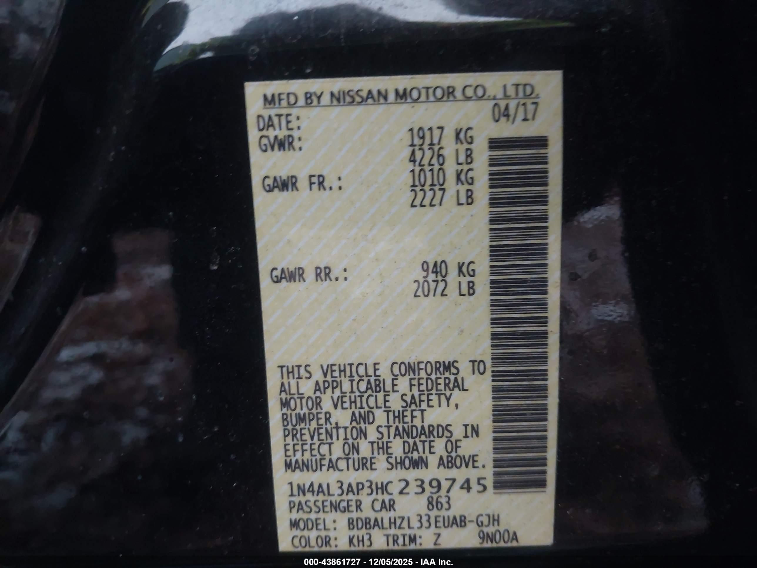 NISSAN ALTIMA image 9