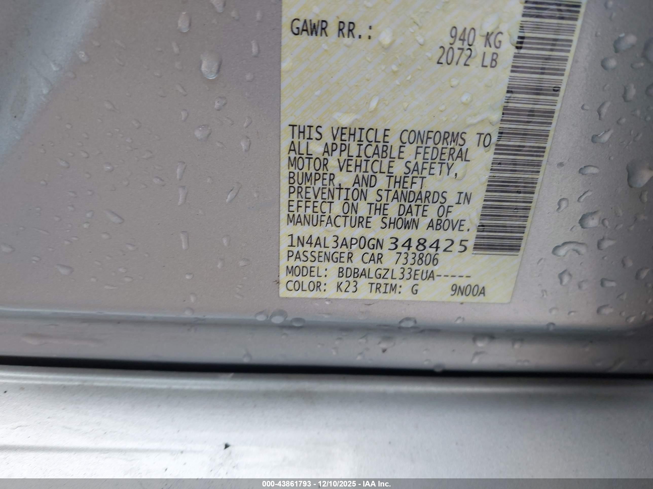 NISSAN ALTIMA image 9