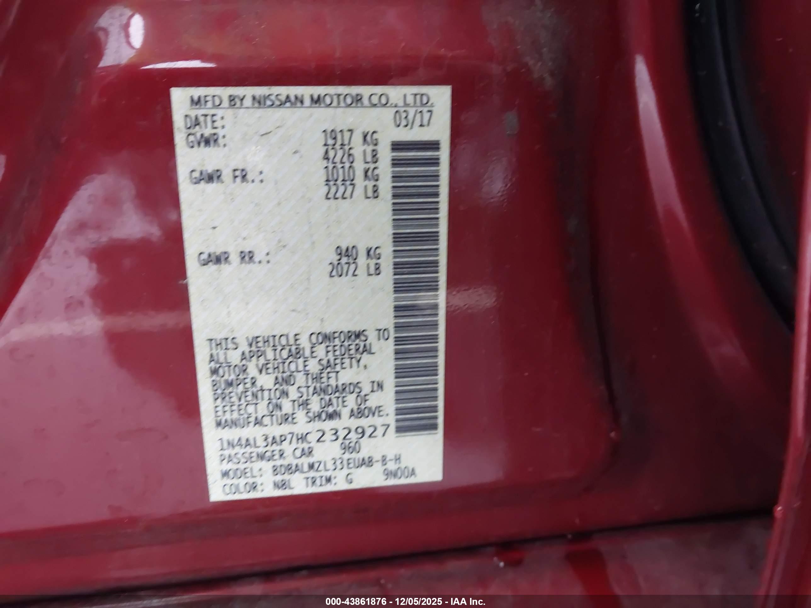 NISSAN ALTIMA image 9