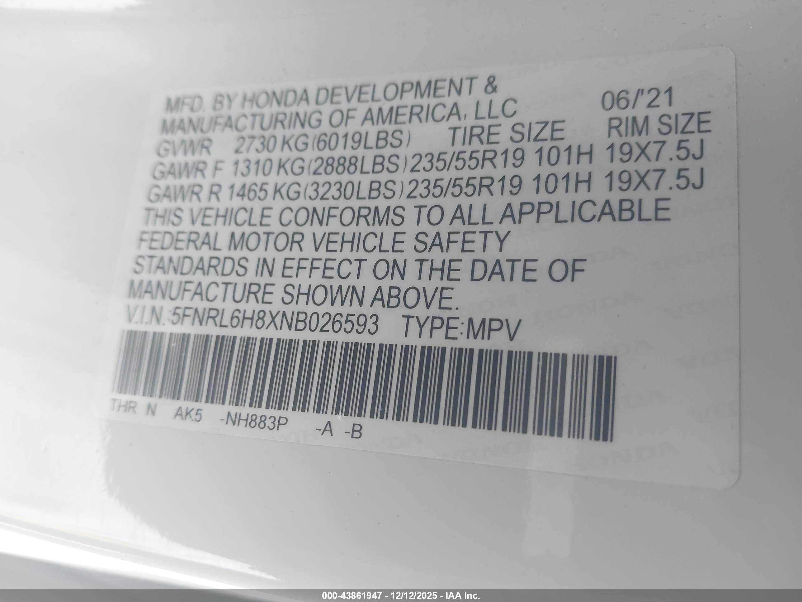 HONDA ODYSSEY image 9