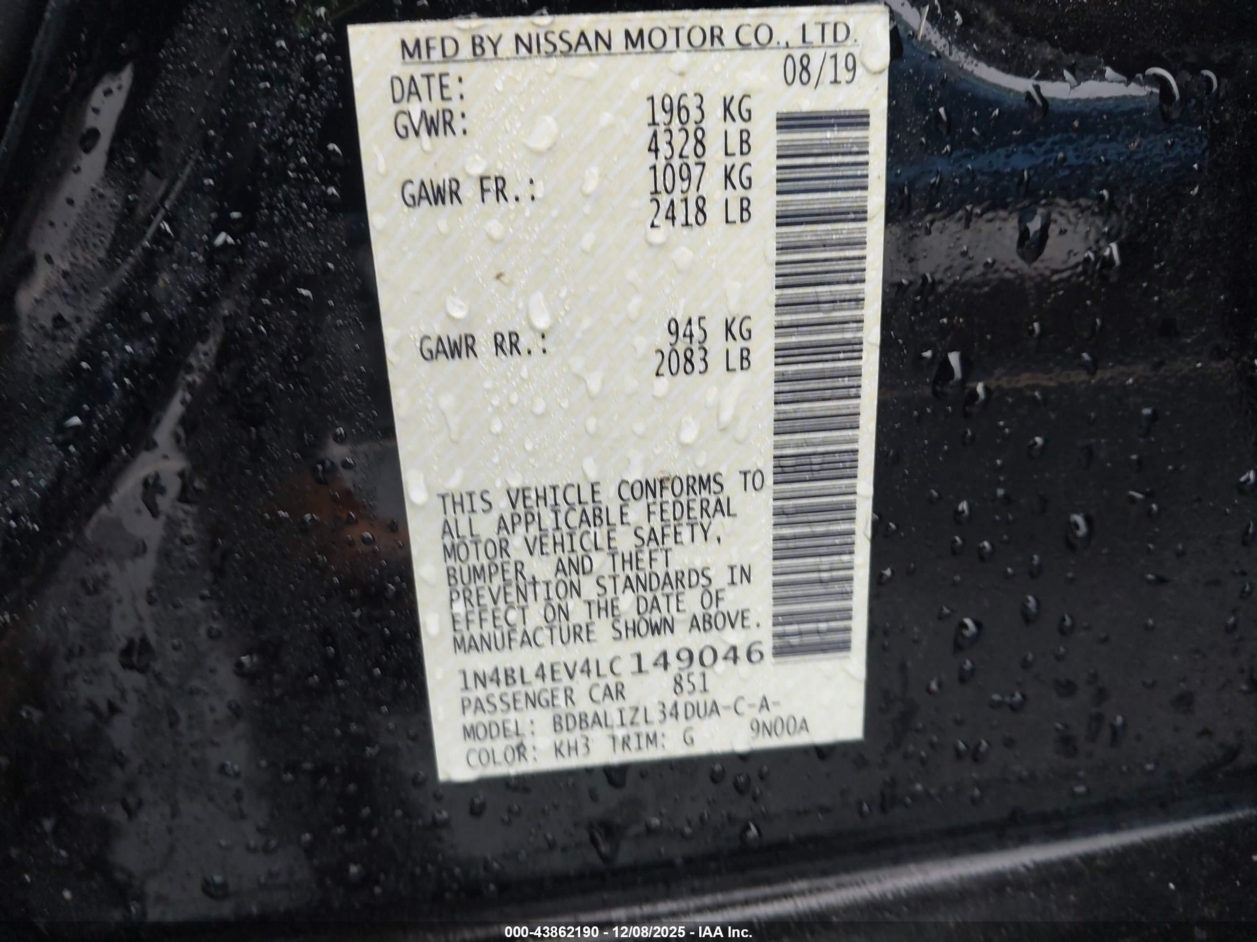 NISSAN ALTIMA image 9