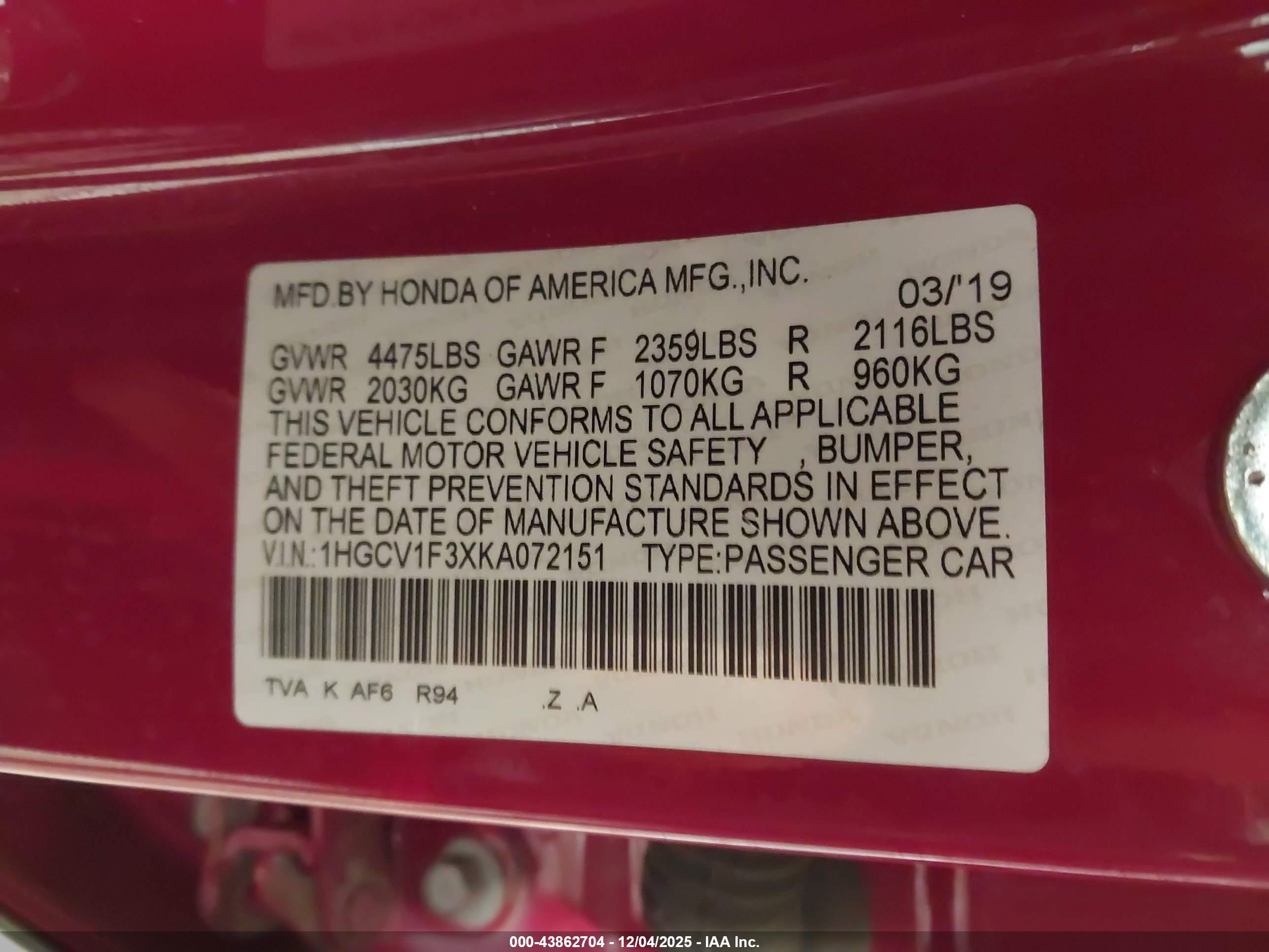 HONDA ACCORD image 9