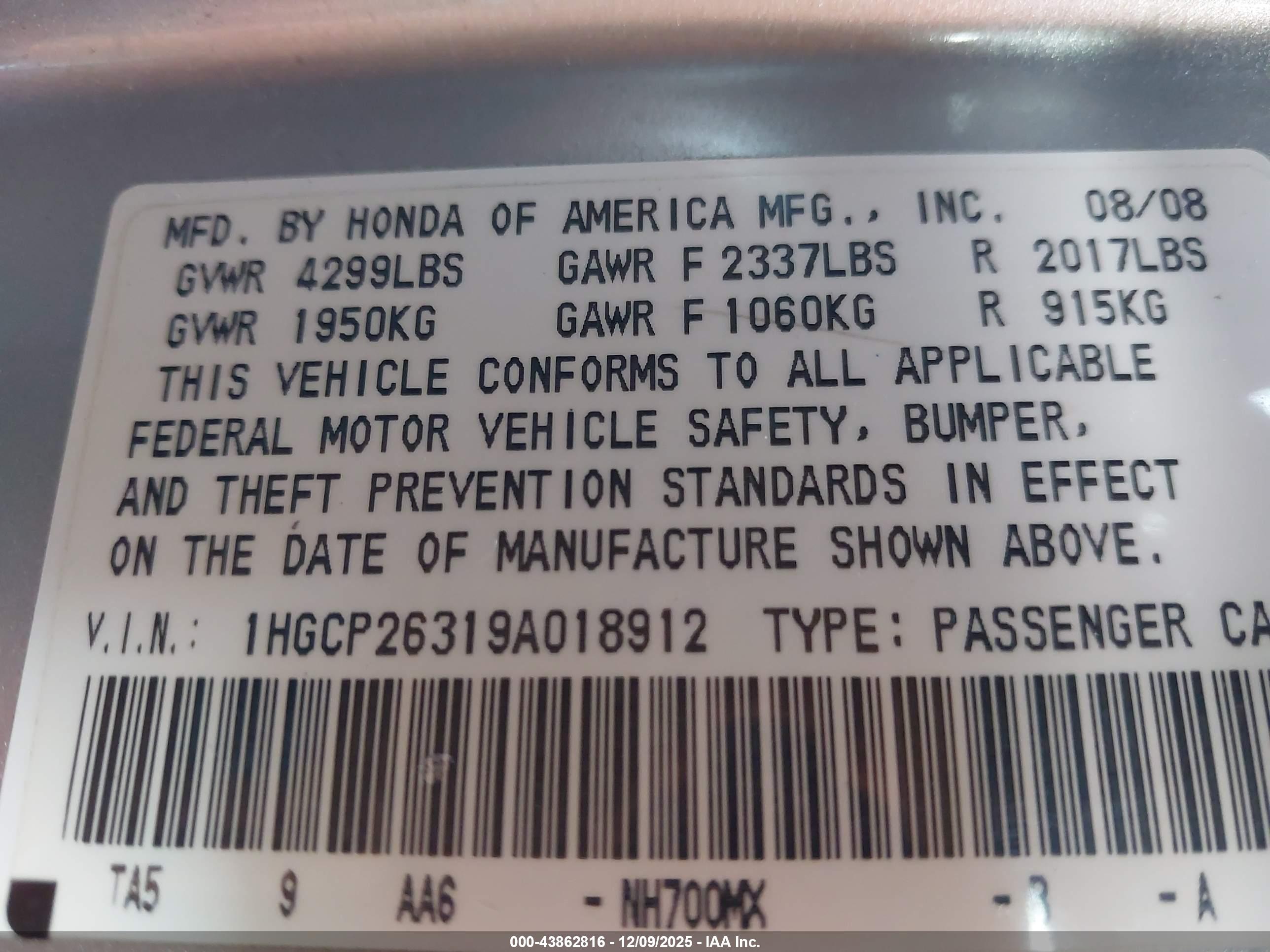 HONDA ACCORD image 9