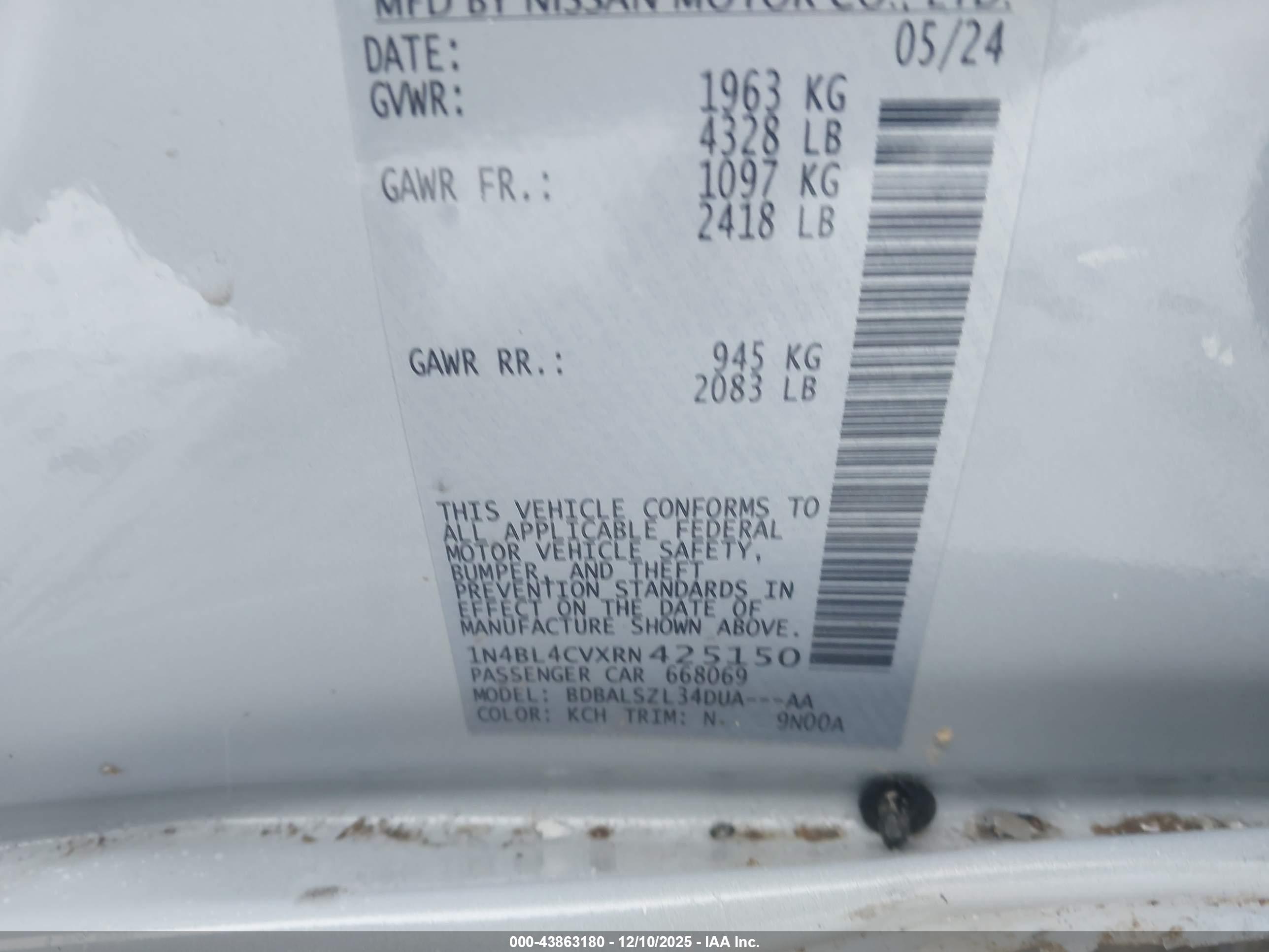 NISSAN ALTIMA image 9