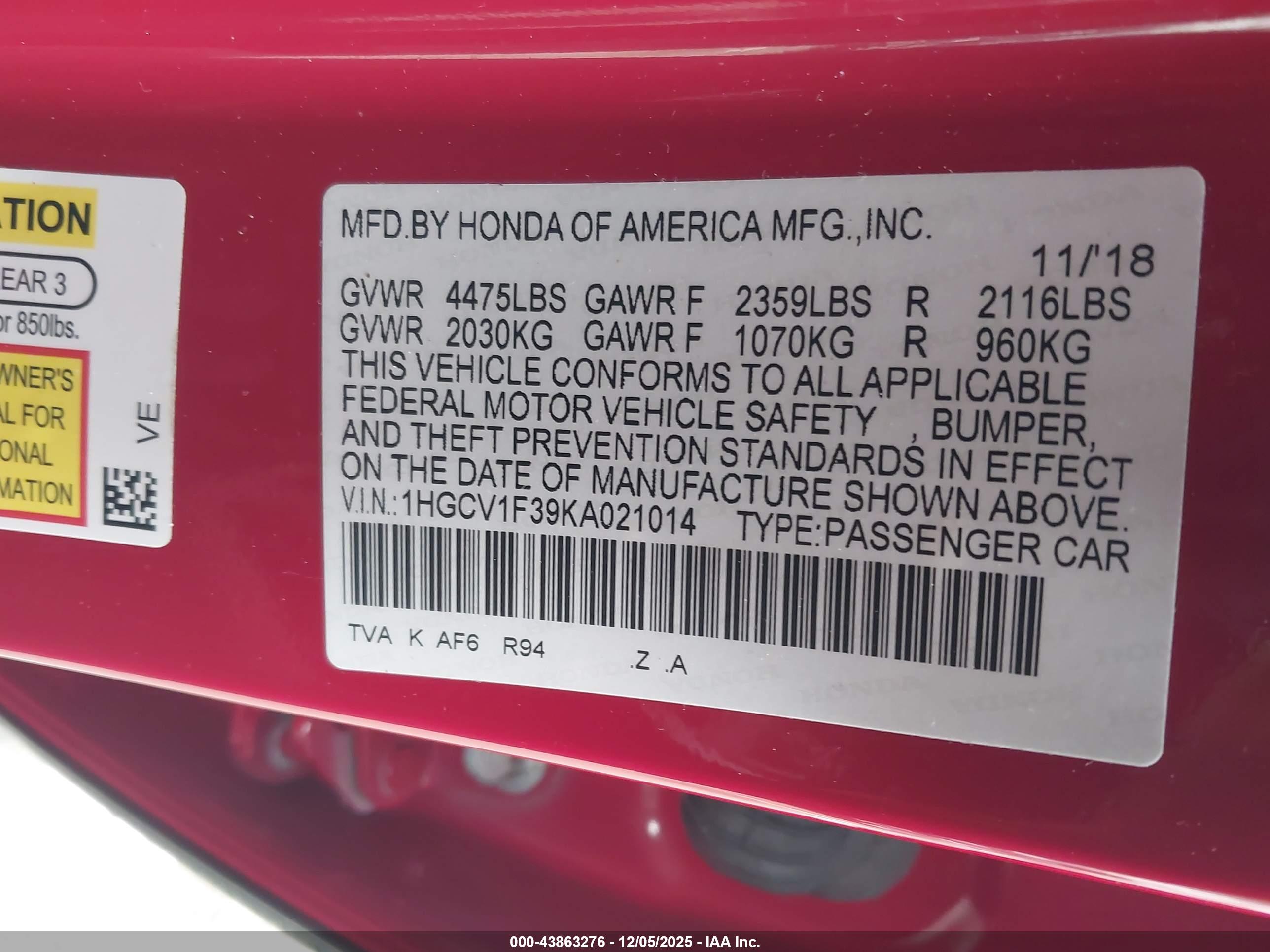 HONDA ACCORD image 9