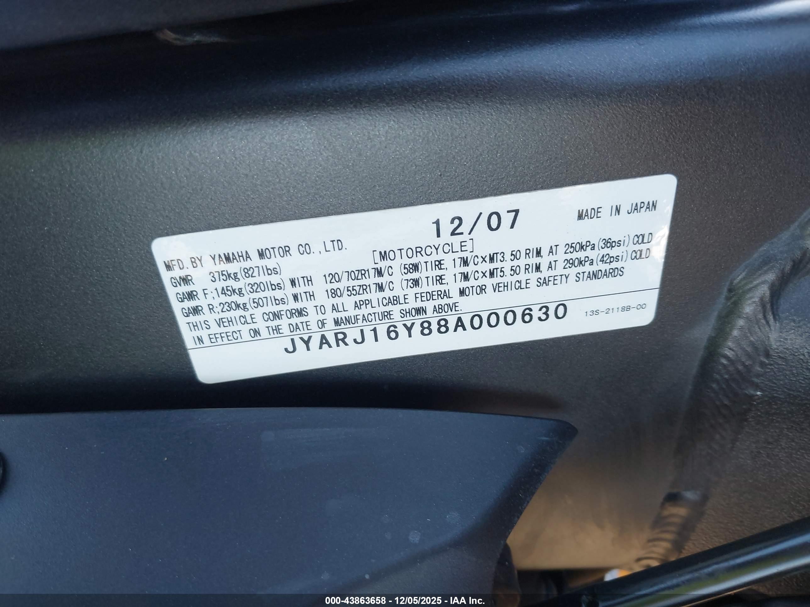 YAMAHA YZFR6 image 10