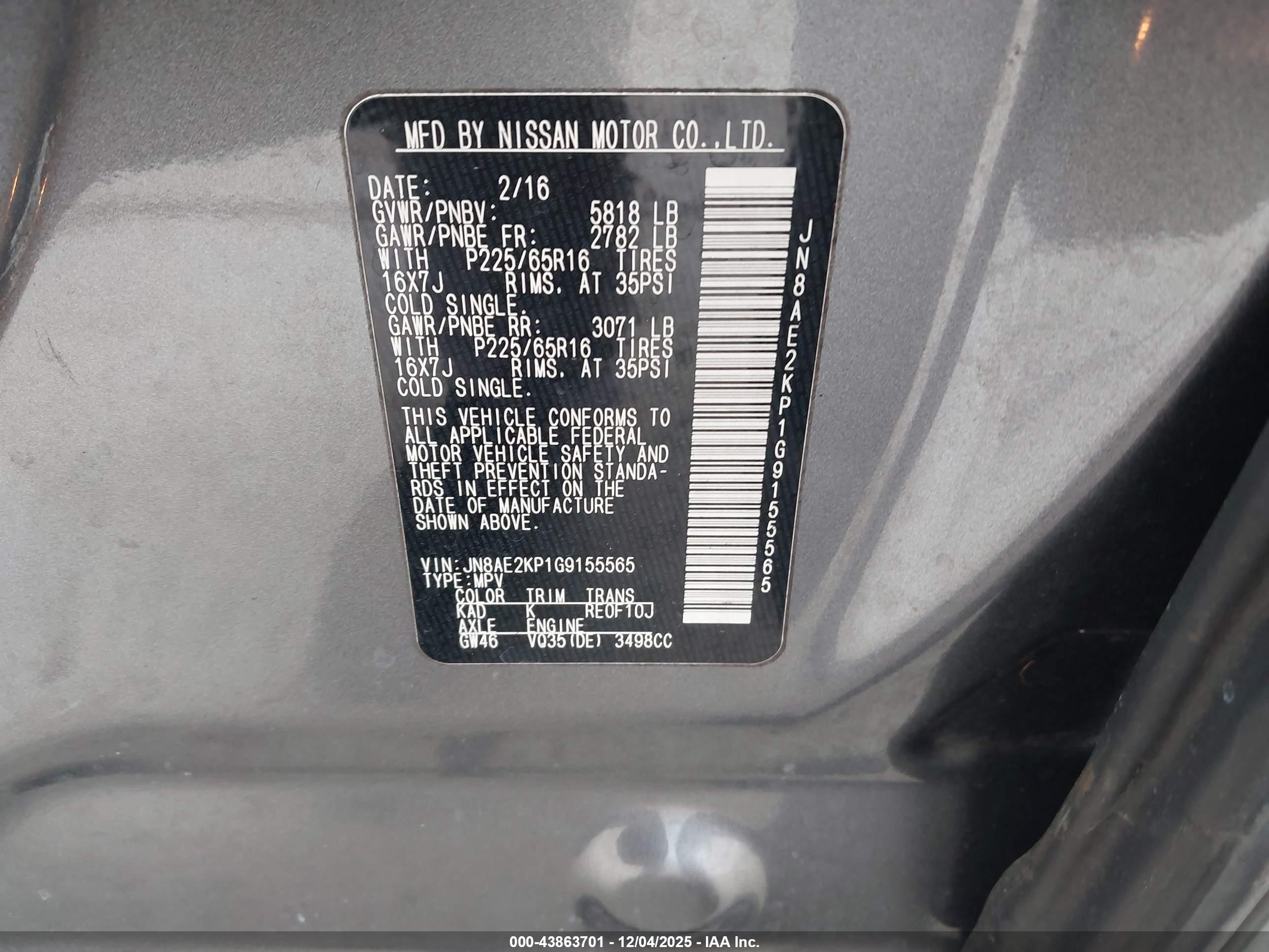 NISSAN QUEST image 9