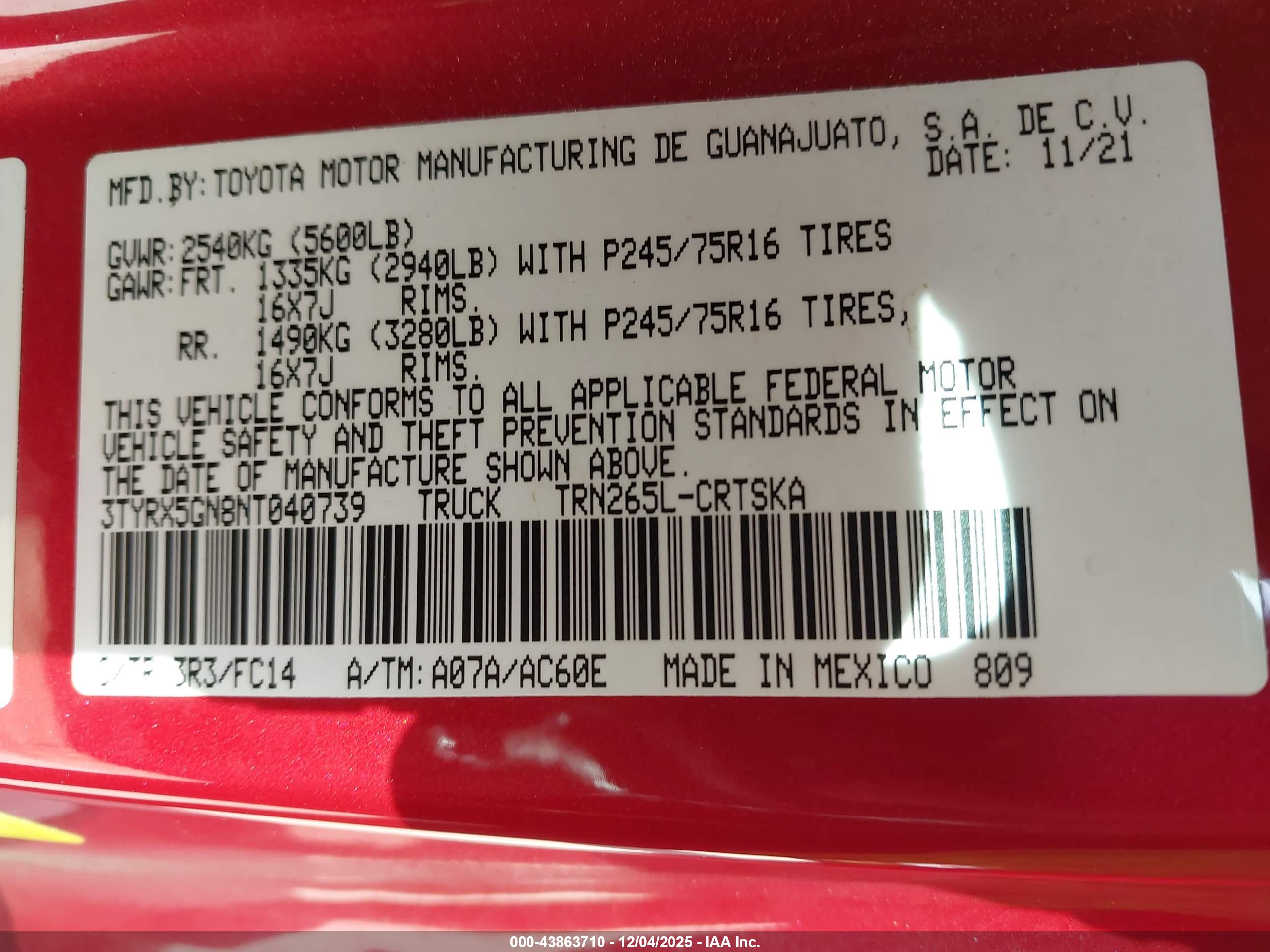 TOYOTA TACOMA image 9