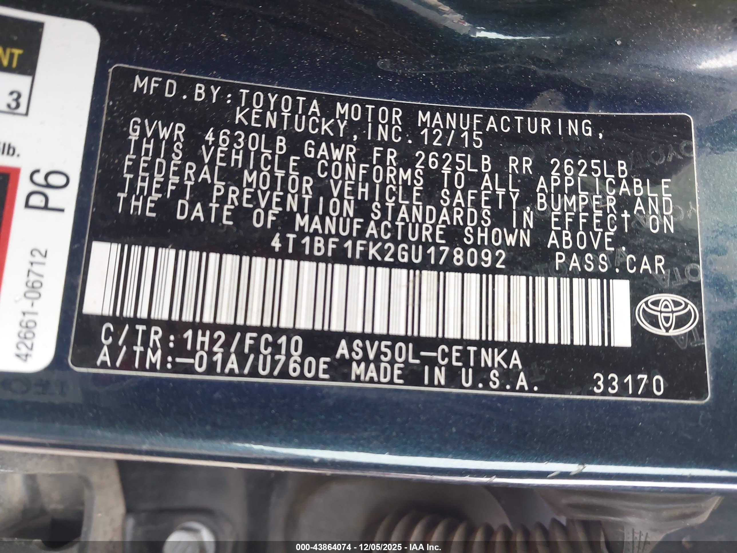 TOYOTA CAMRY image 9