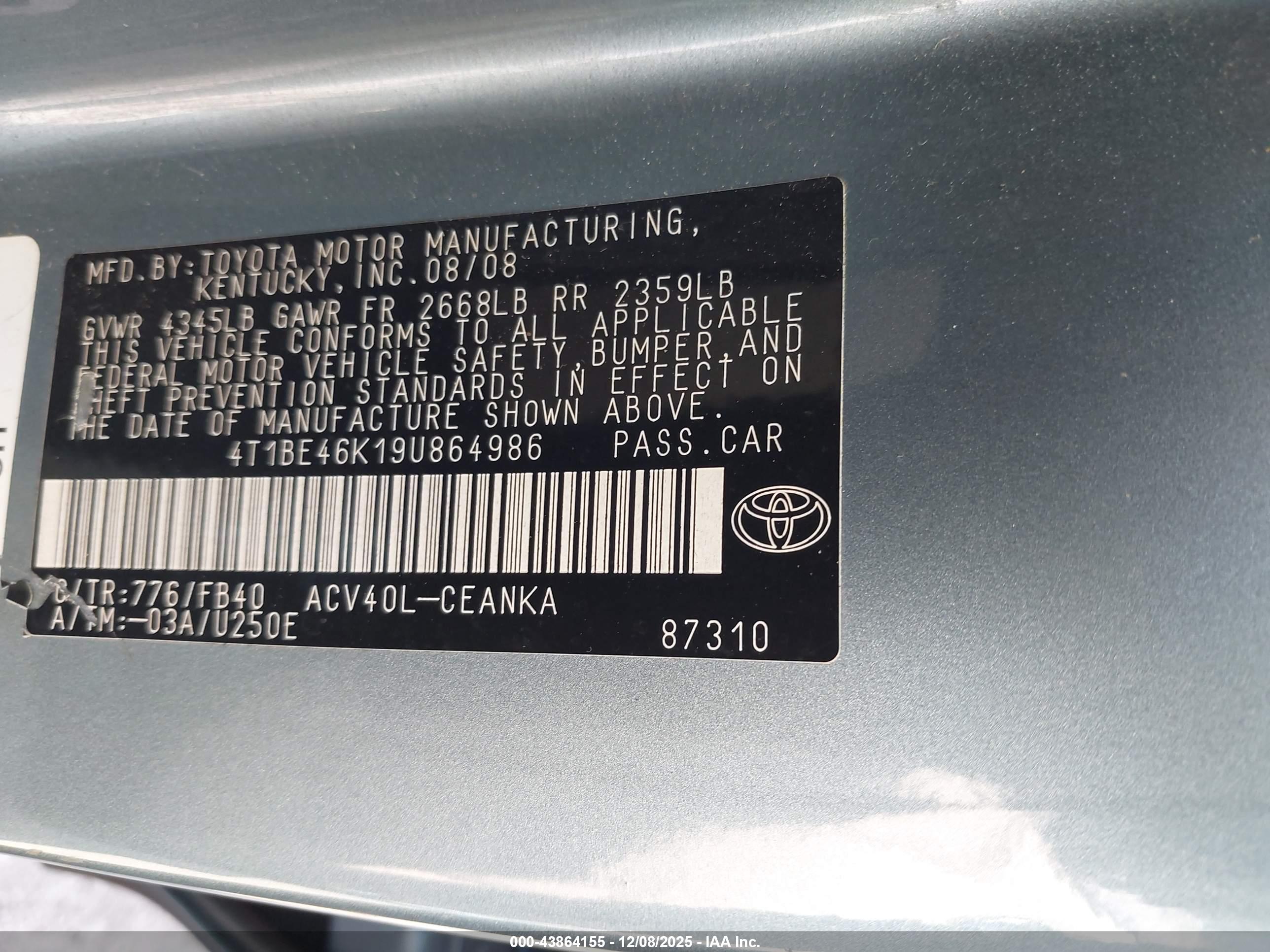 TOYOTA CAMRY image 9