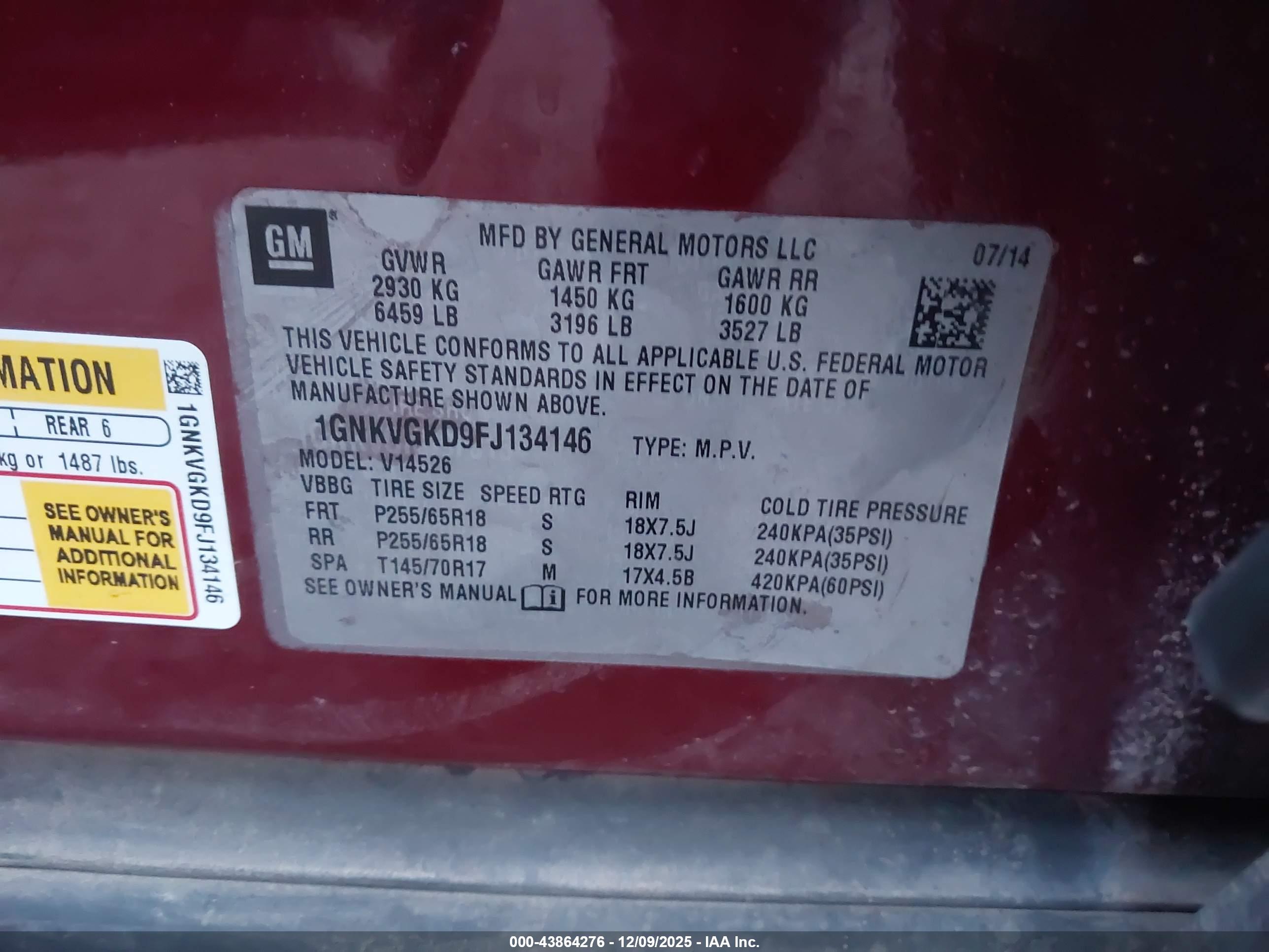CHEVROLET TRAVERSE image 9