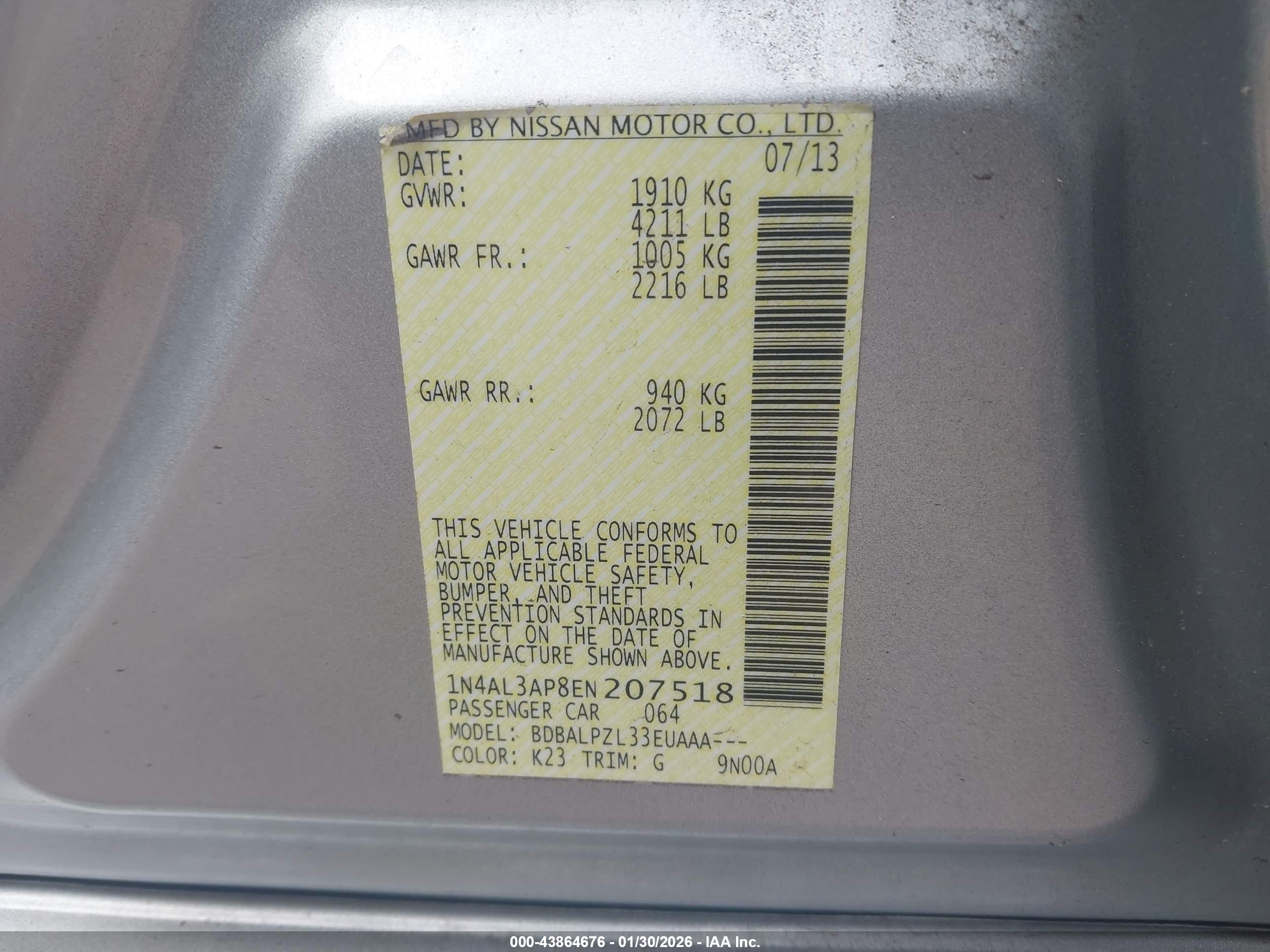 NISSAN ALTIMA image 9