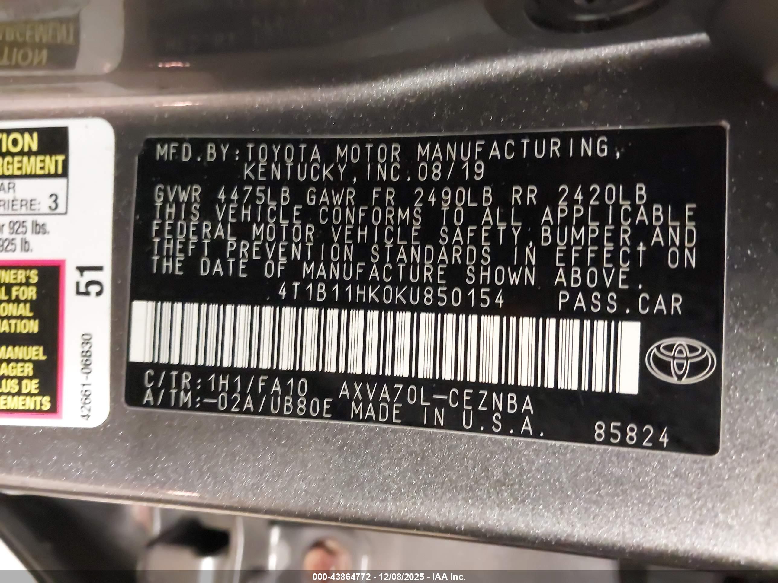 TOYOTA CAMRY image 9
