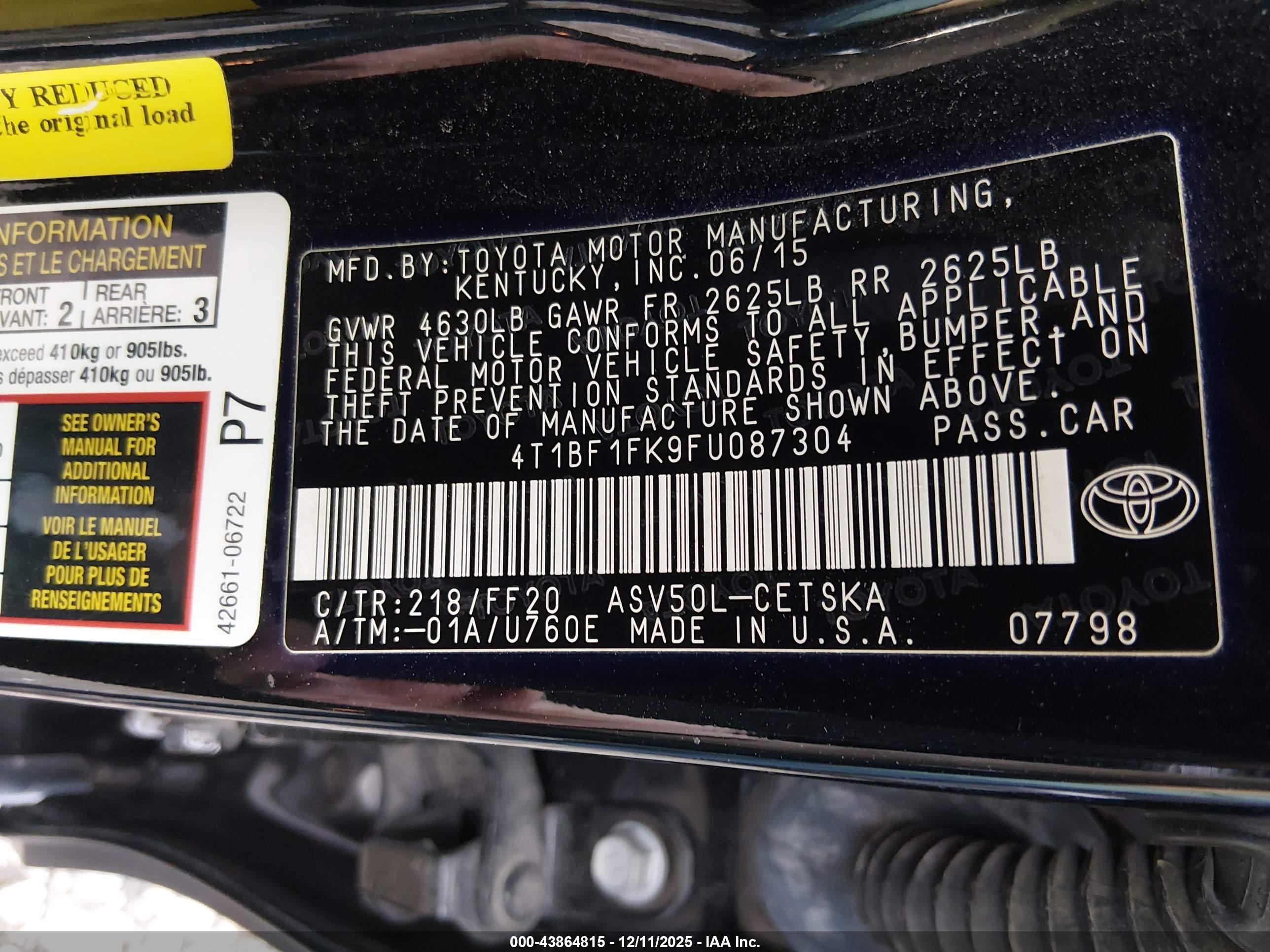 TOYOTA CAMRY image 9