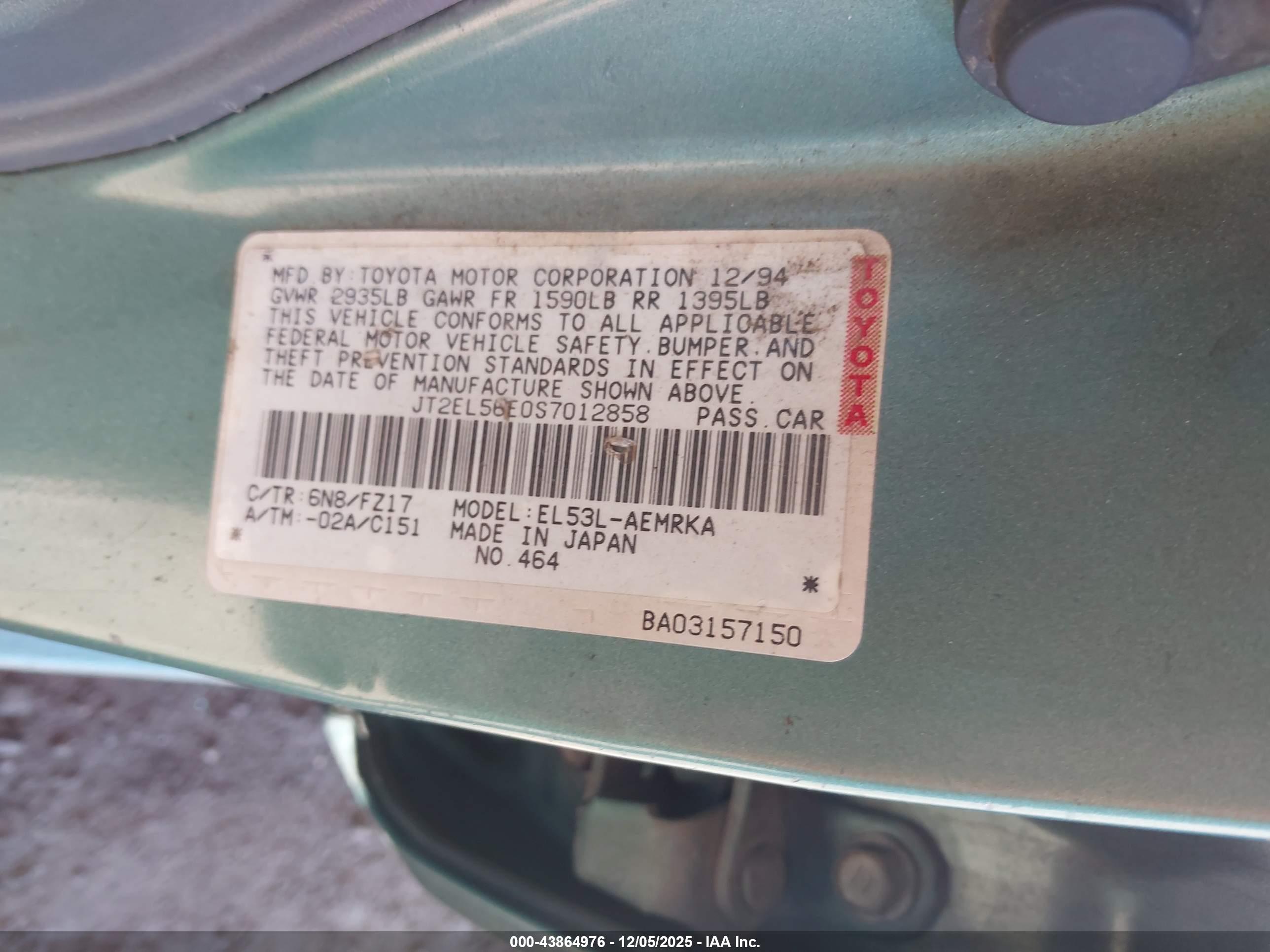 TOYOTA TERCEL image 9