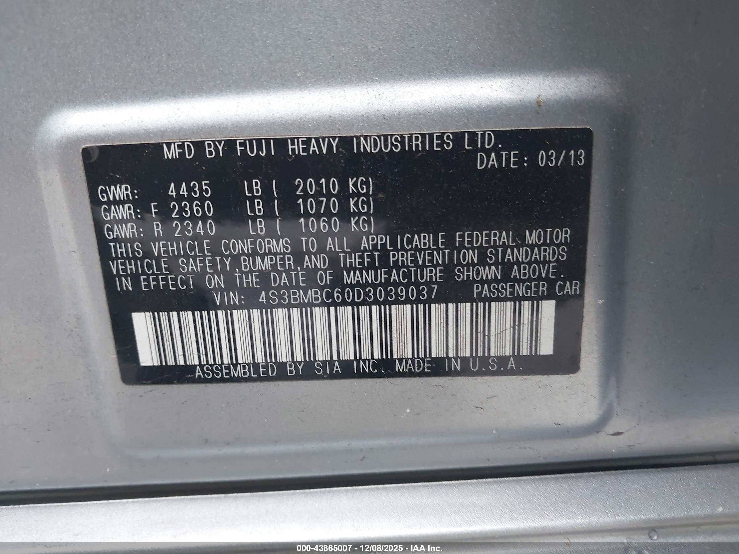 SUBARU LEGACY image 9