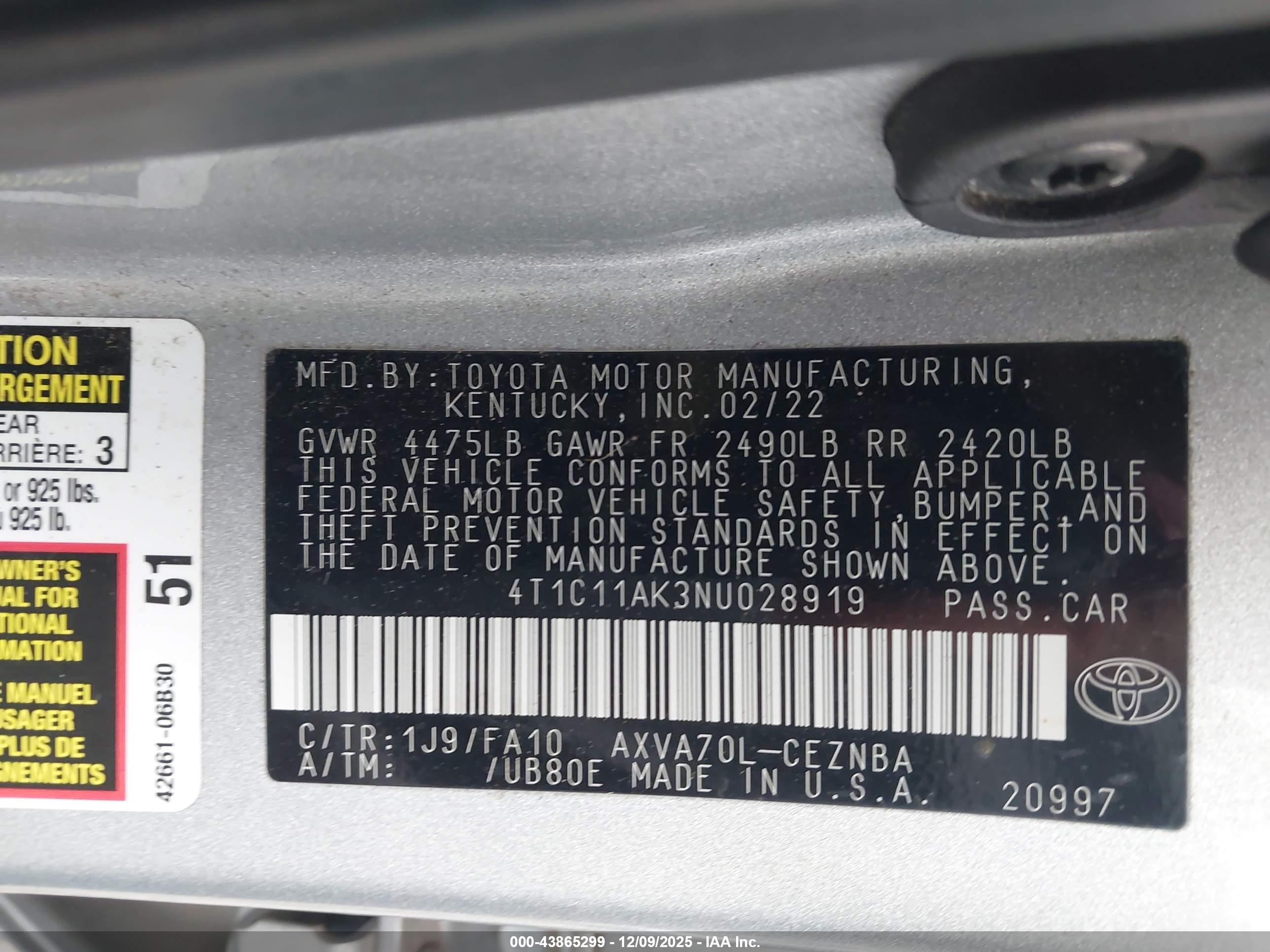 TOYOTA CAMRY image 9