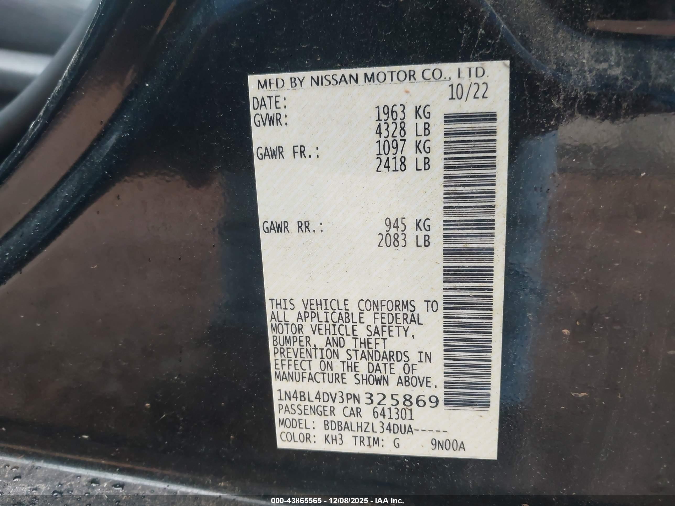 NISSAN ALTIMA image 9