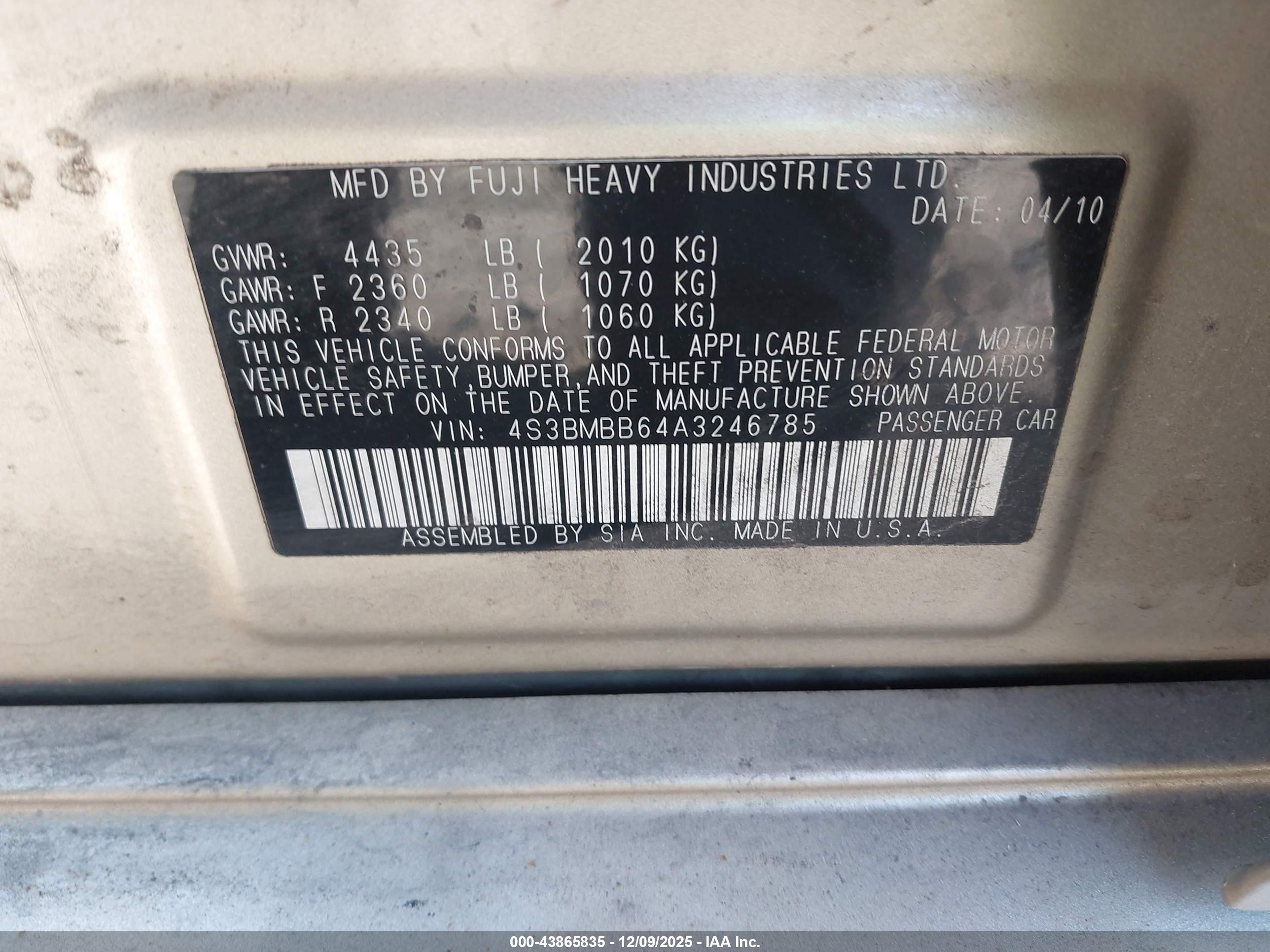 SUBARU LEGACY image 9