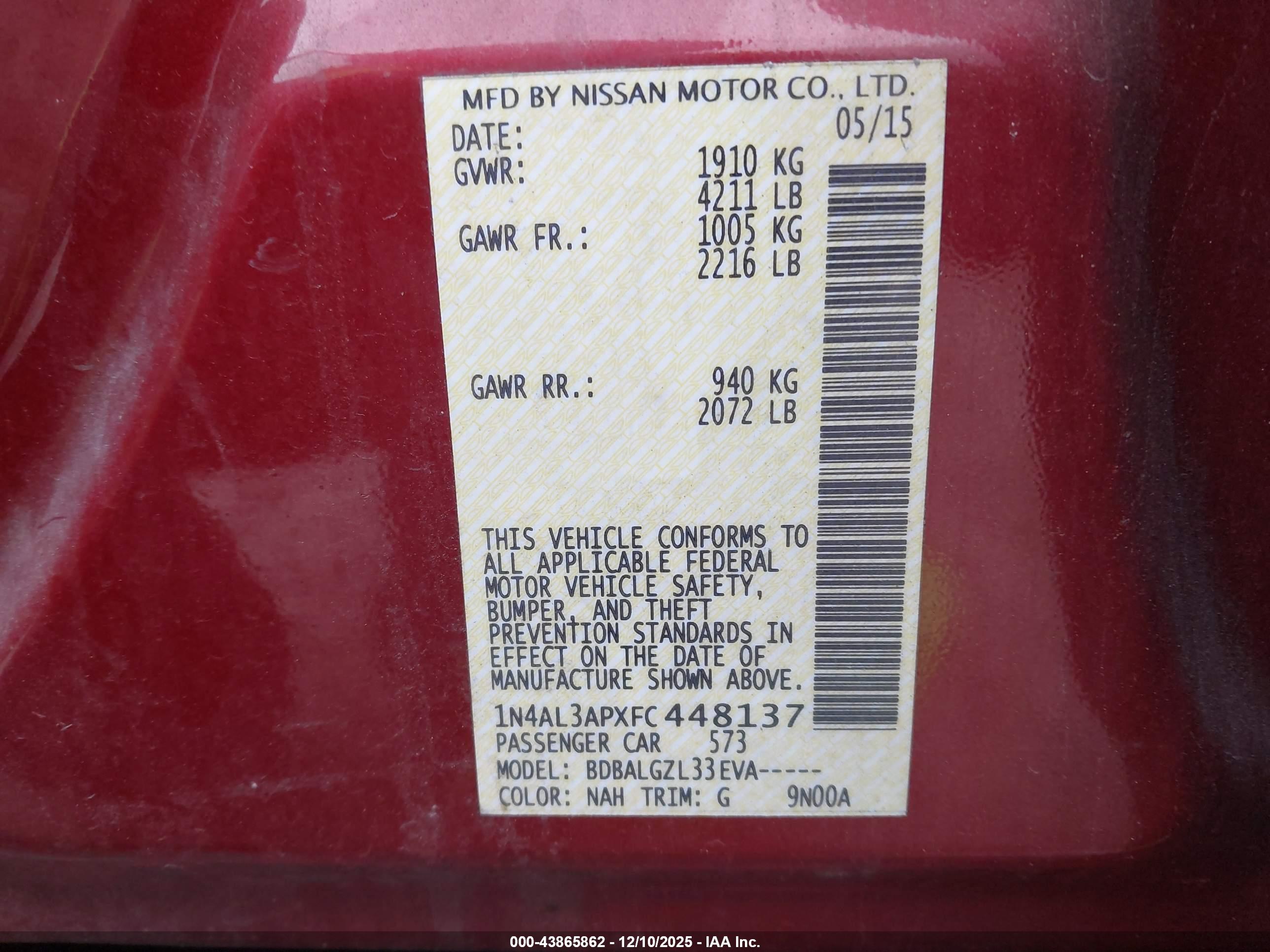 NISSAN ALTIMA image 9