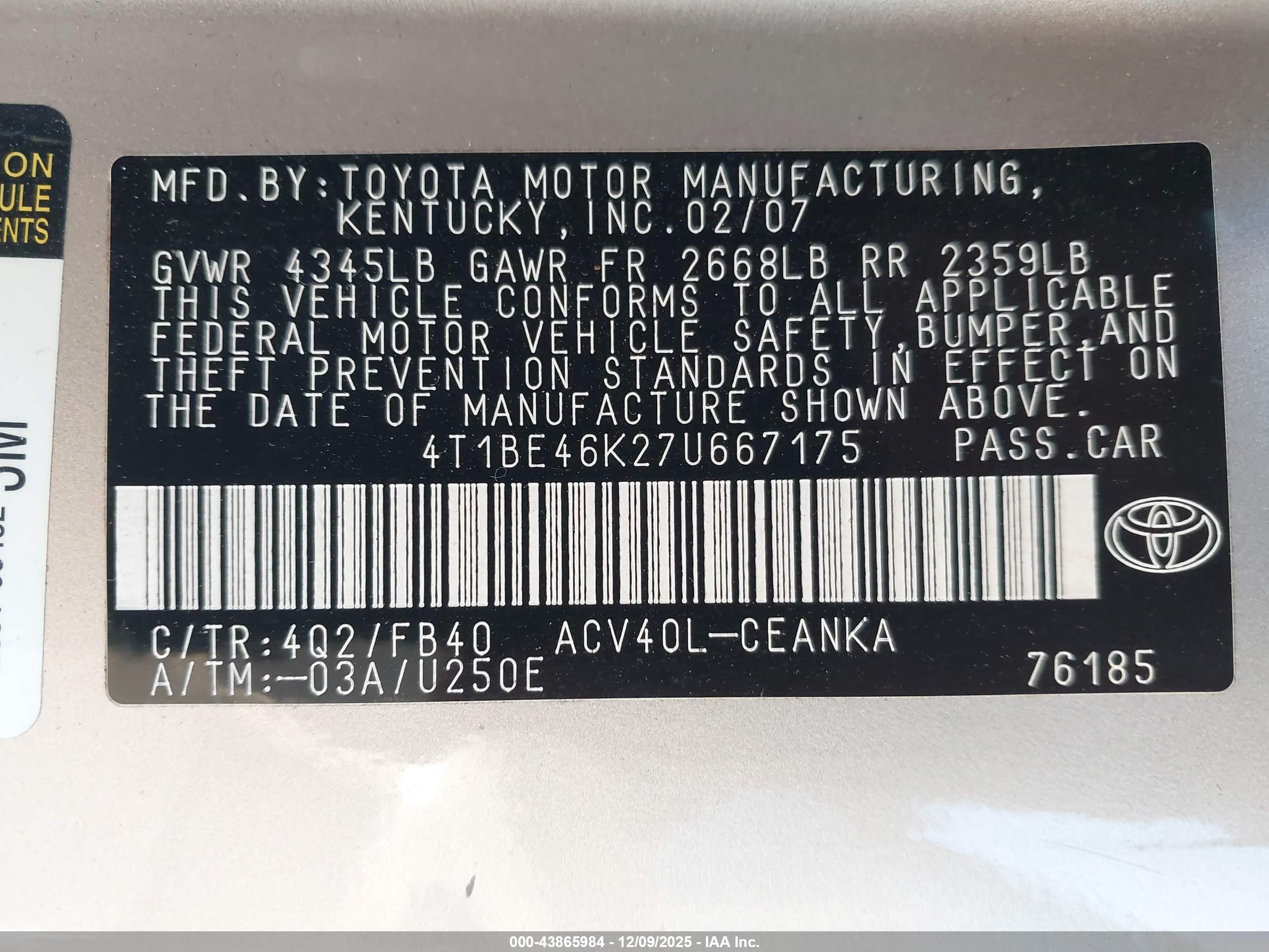 TOYOTA CAMRY image 9