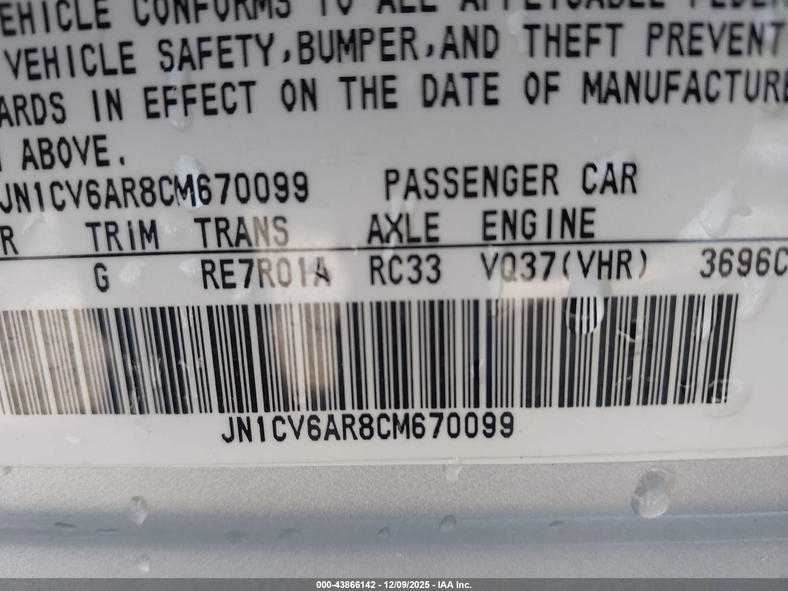 INFINITI G37X image 9