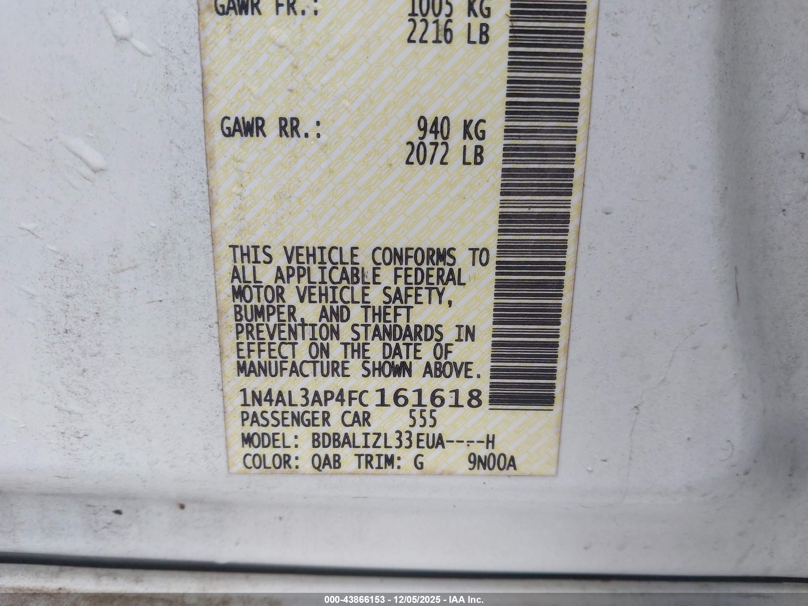NISSAN ALTIMA image 9