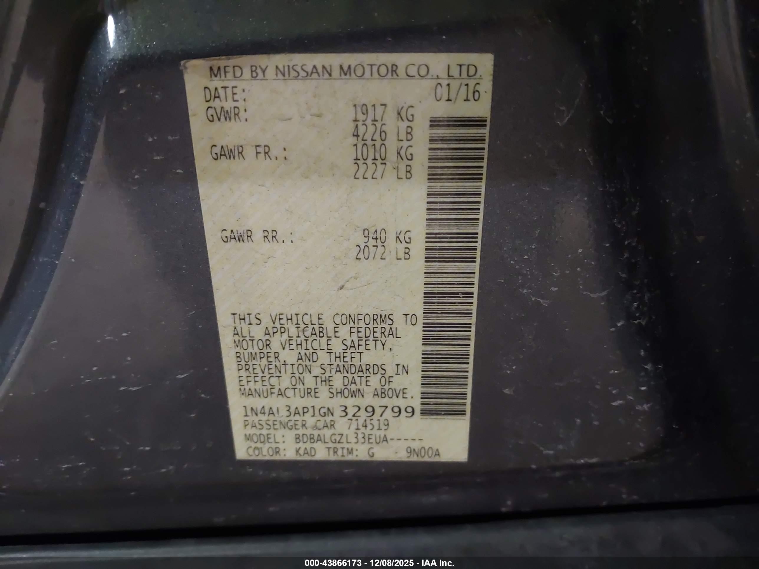 NISSAN ALTIMA image 9